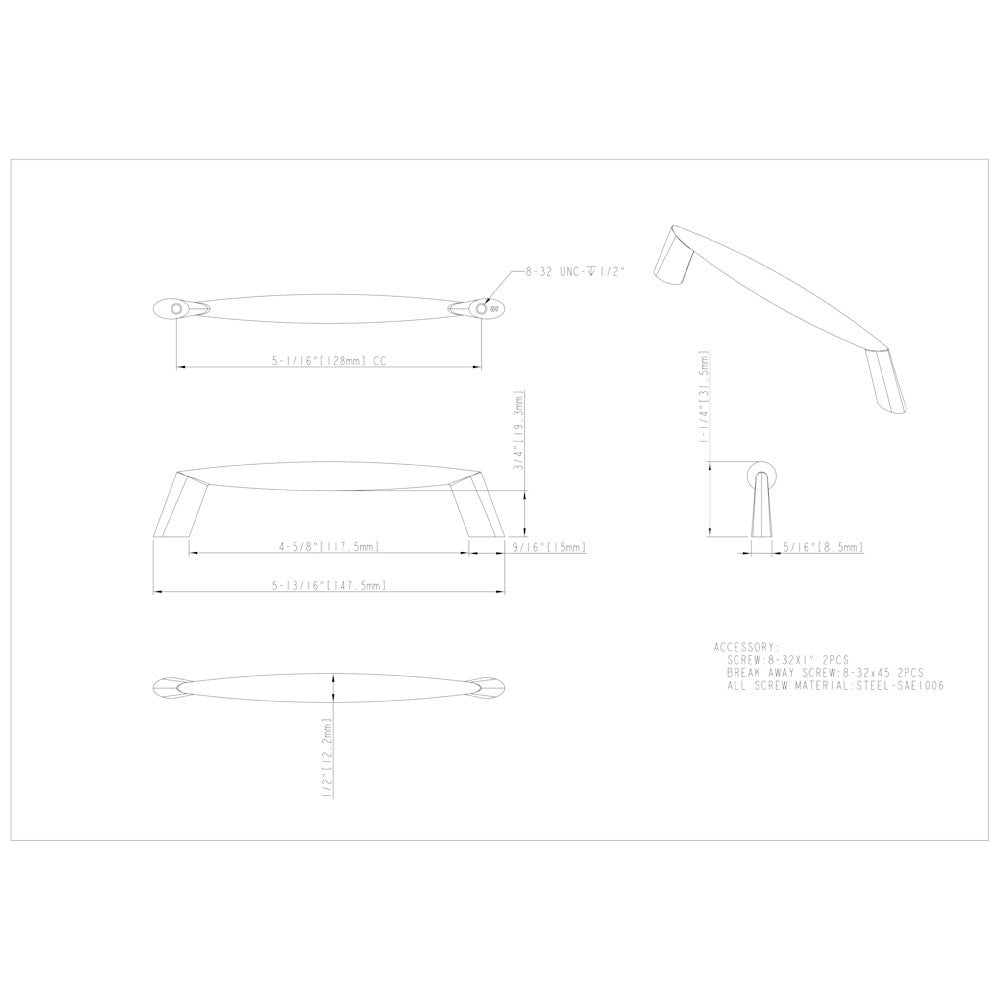 Hardware Resources 3" Center-to-Center Satin Nickel Zachary Cabinet Pull