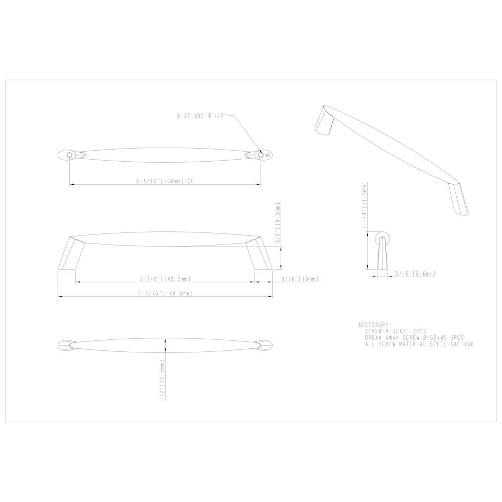 Hardware Resources 3" Center-to-Center Satin Nickel Zachary Cabinet Pull