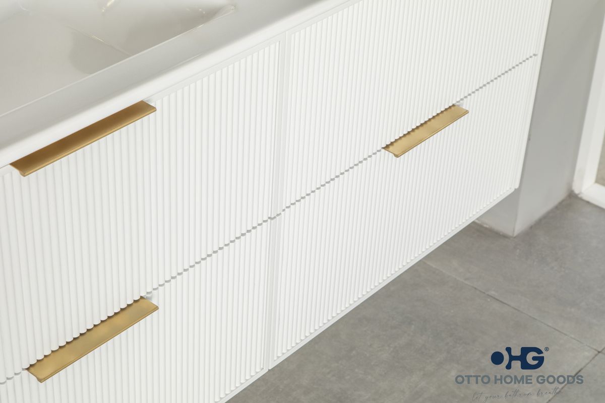 Sorrento 48" White Double Bowls Bathroom Cabinet