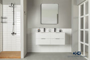 Sorrento 48" White Double Bowls Bathroom Cabinet