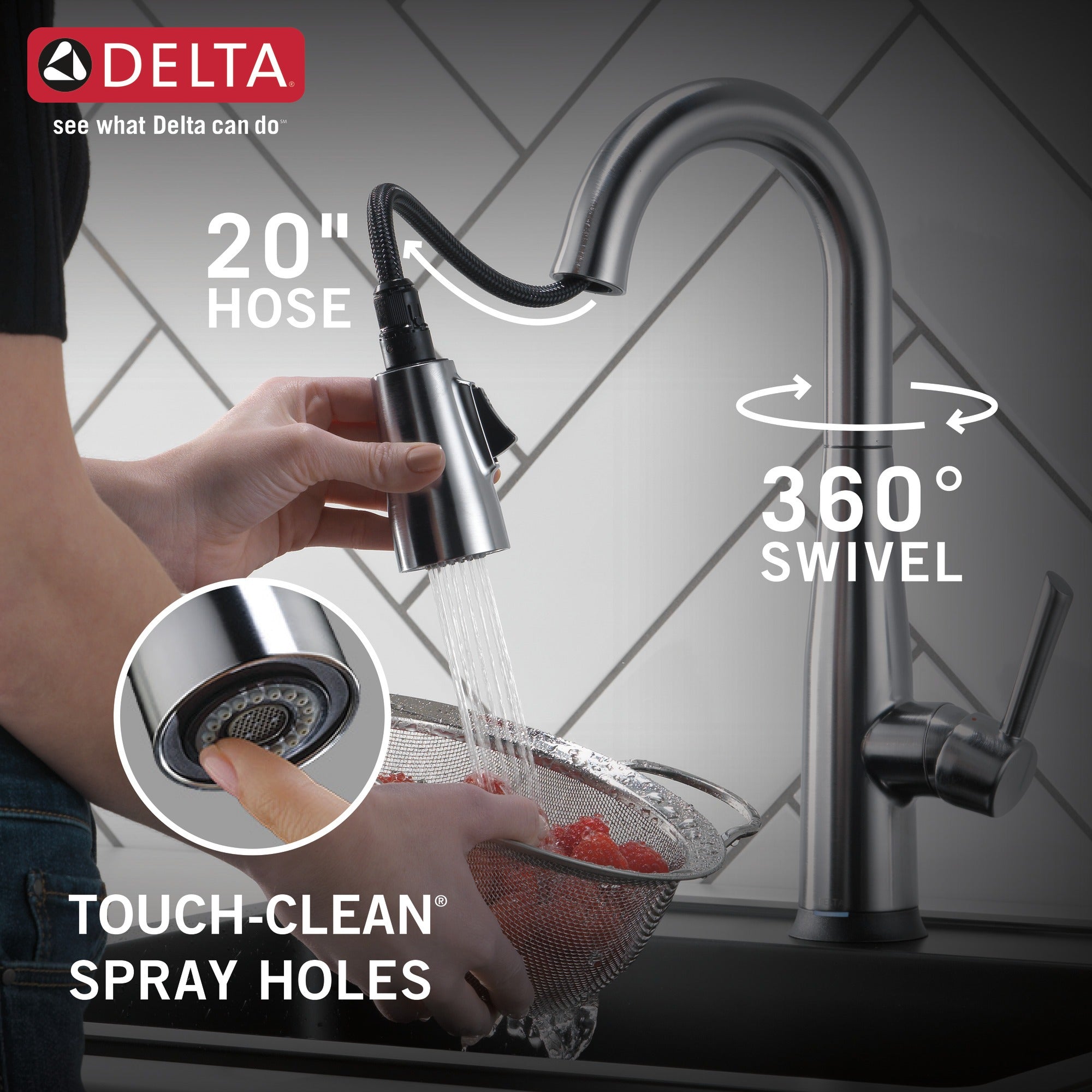 Delta Essa® Single Handle Pull-Down Bar / Prep Faucet with Touch<sub>2</sub>O® Technology