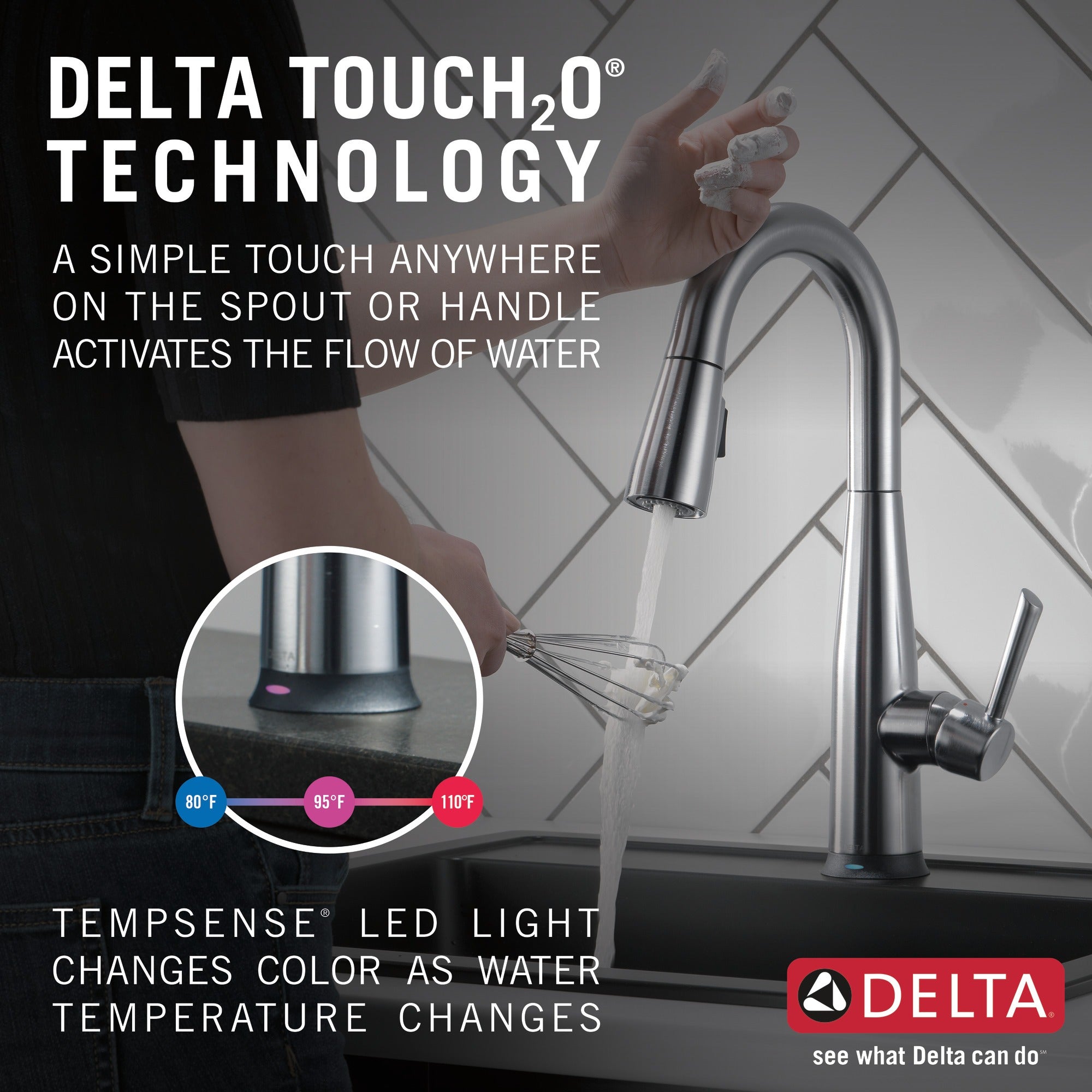 Delta Essa® Single Handle Pull-Down Bar / Prep Faucet with Touch<sub>2</sub>O® Technology