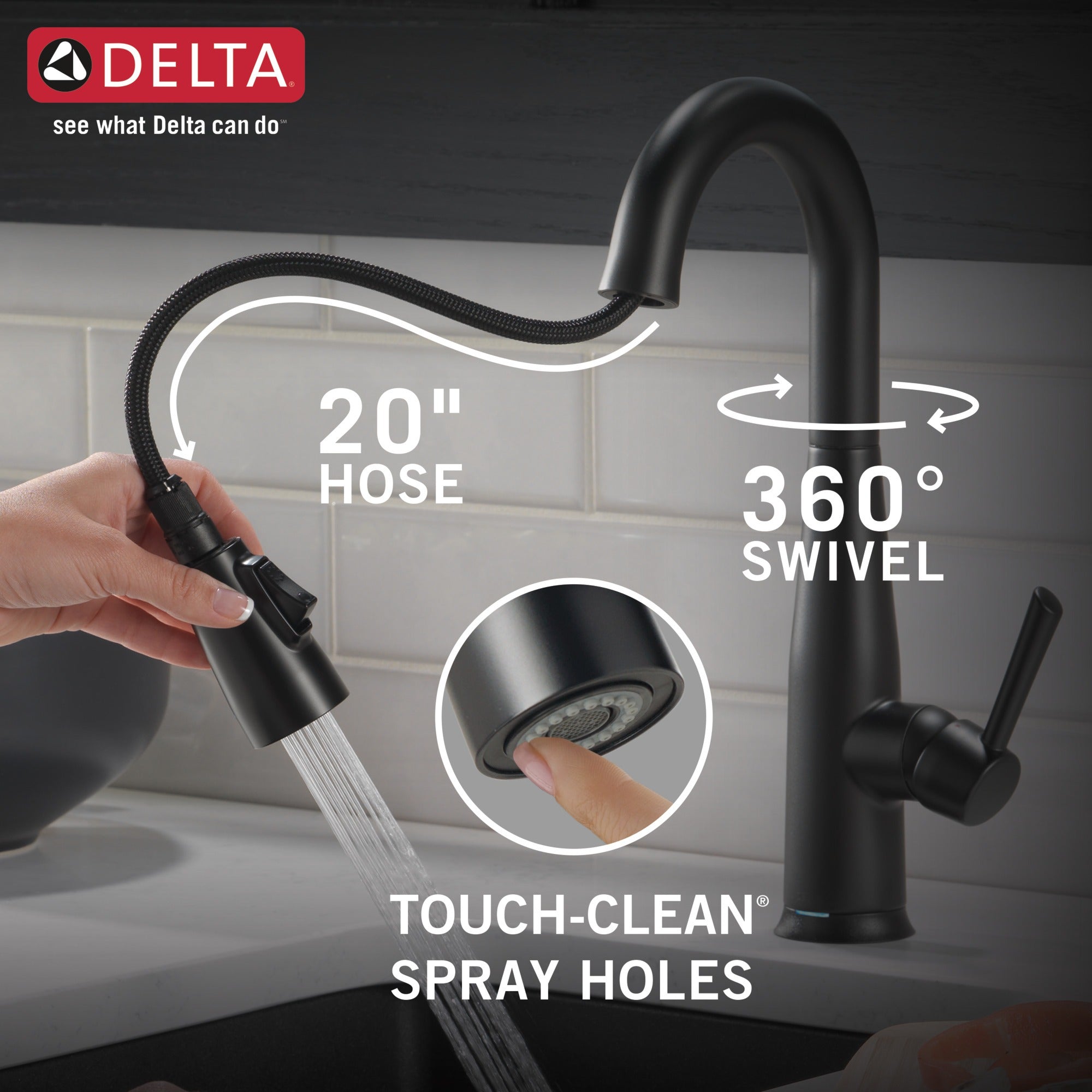 Delta Essa® Single Handle Pull-Down Bar / Prep Faucet with Touch<sub>2</sub>O® Technology