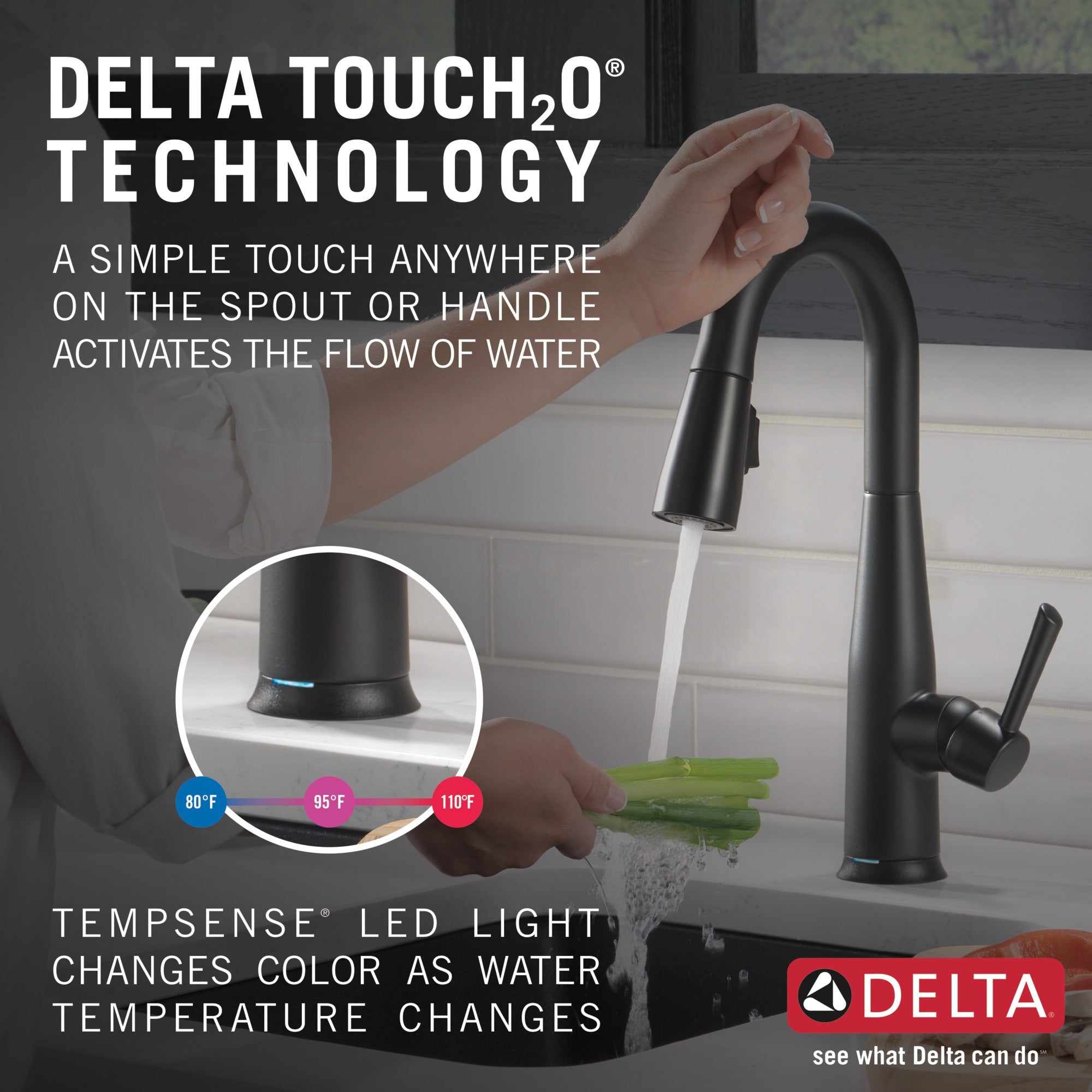 Delta Essa® Single Handle Pull-Down Bar / Prep Faucet with Touch<sub>2</sub>O® Technology