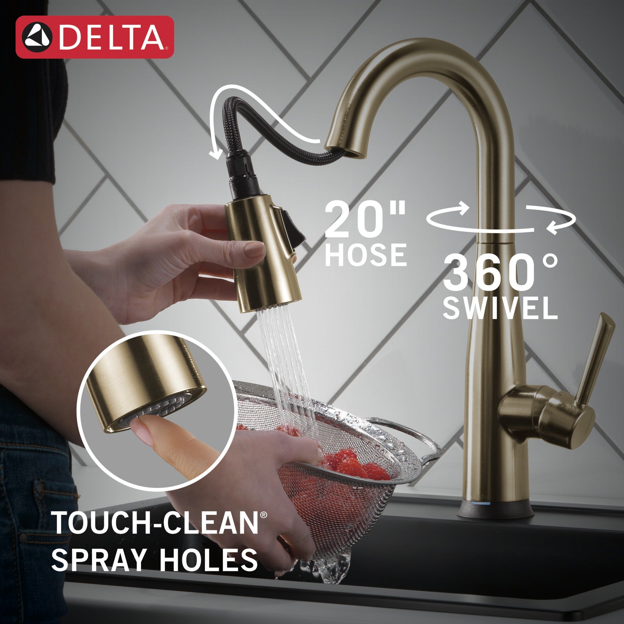 Delta Essa® Single Handle Pull-Down Bar/Prep Faucet with Touch2O® Technology