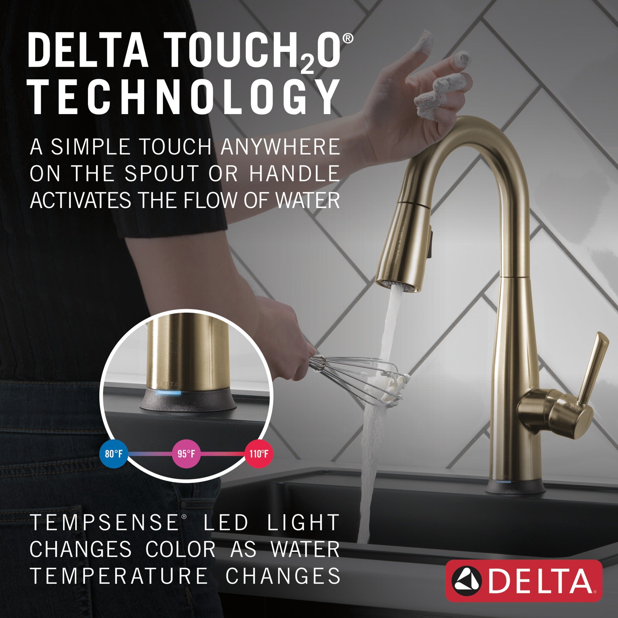 Delta Essa® Single Handle Pull-Down Bar/Prep Faucet with Touch2O® Technology