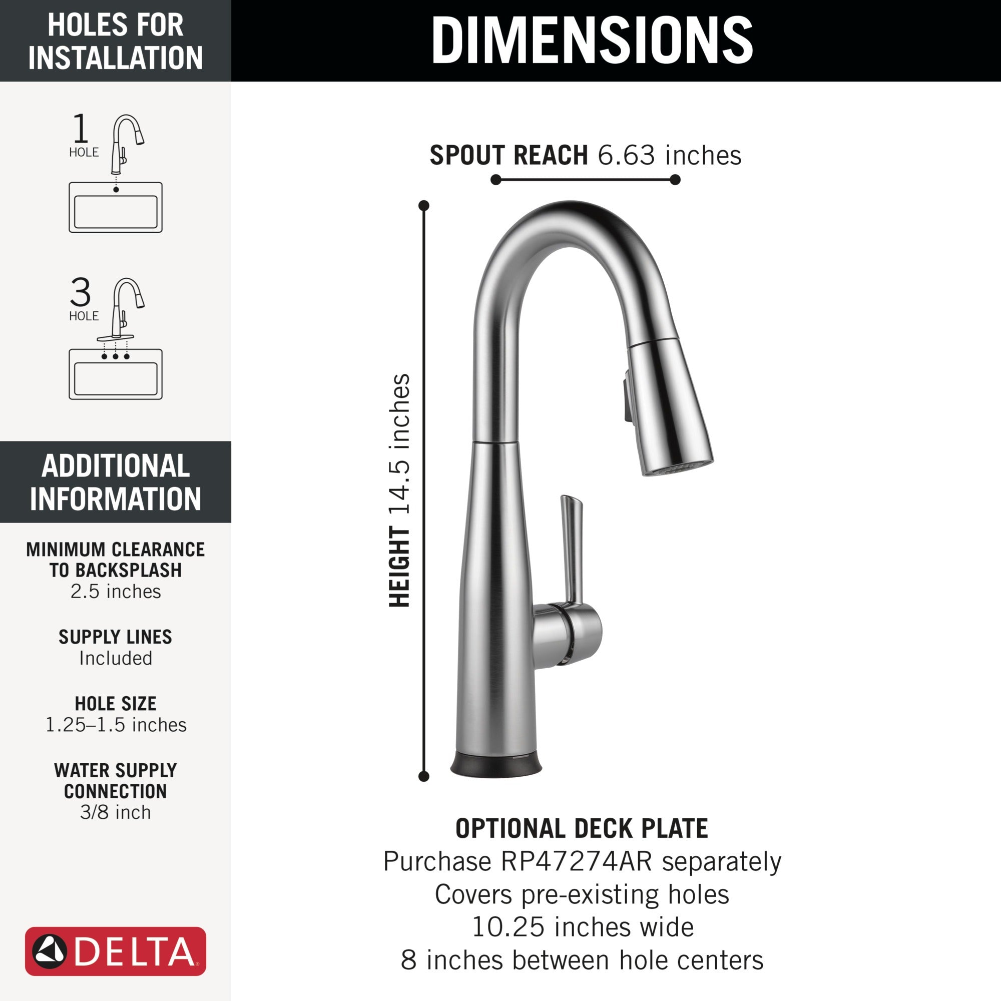 Delta Essa® Touch2O® Bar / Prep Faucet with Touchless Technology