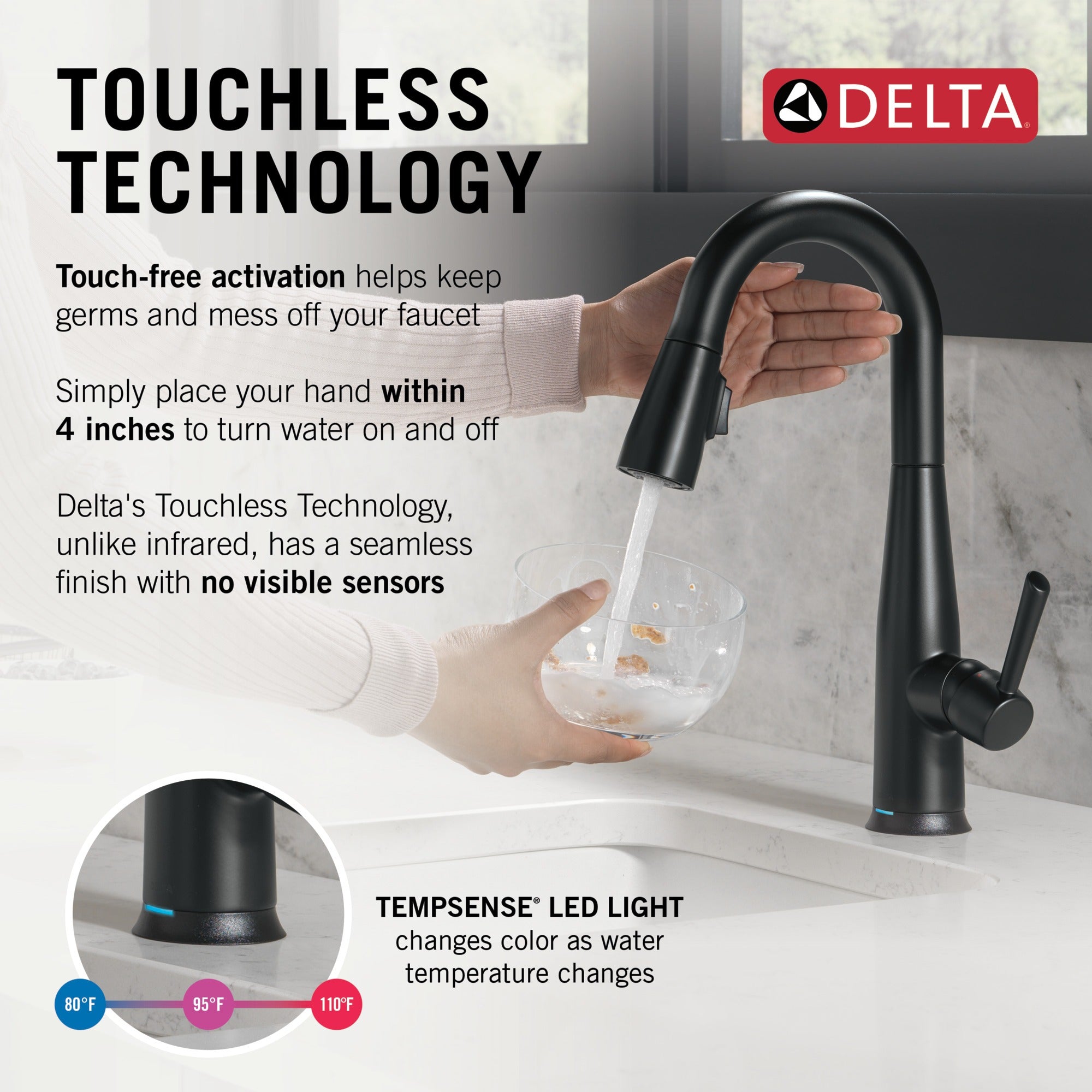 Delta Essa® Touch2O® Bar / Prep Faucet with Touchless Technology