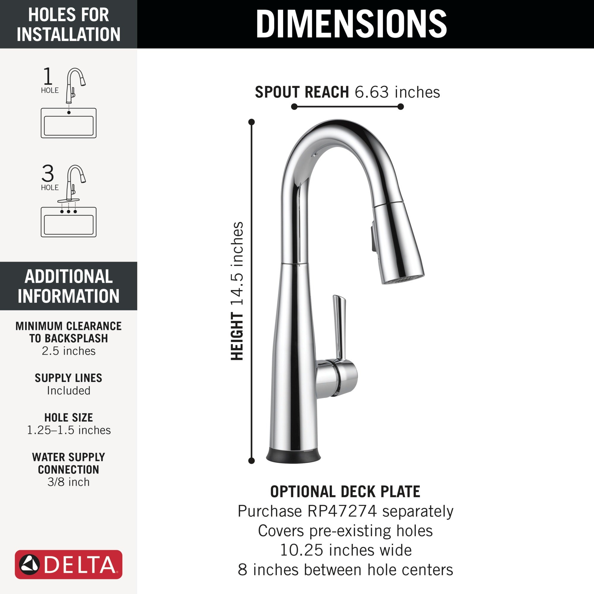 Delta Essa® Touch2O® Bar / Prep Faucet with Touchless Technology