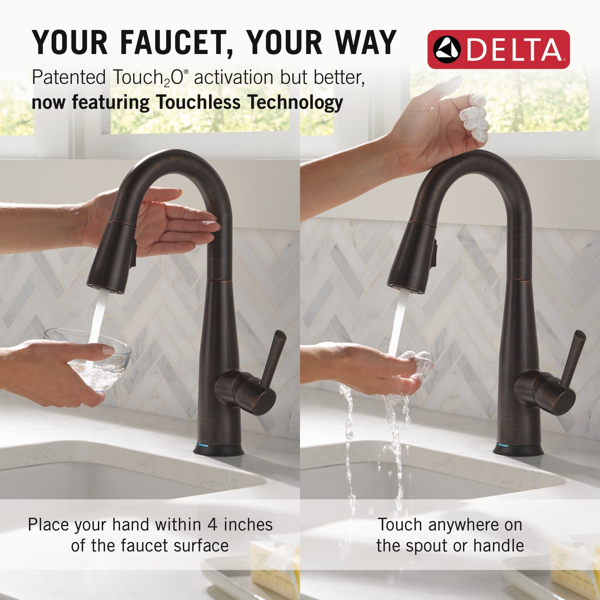 Delta Essa® Touch2O® Bar / Prep Faucet with Touchless Technology
