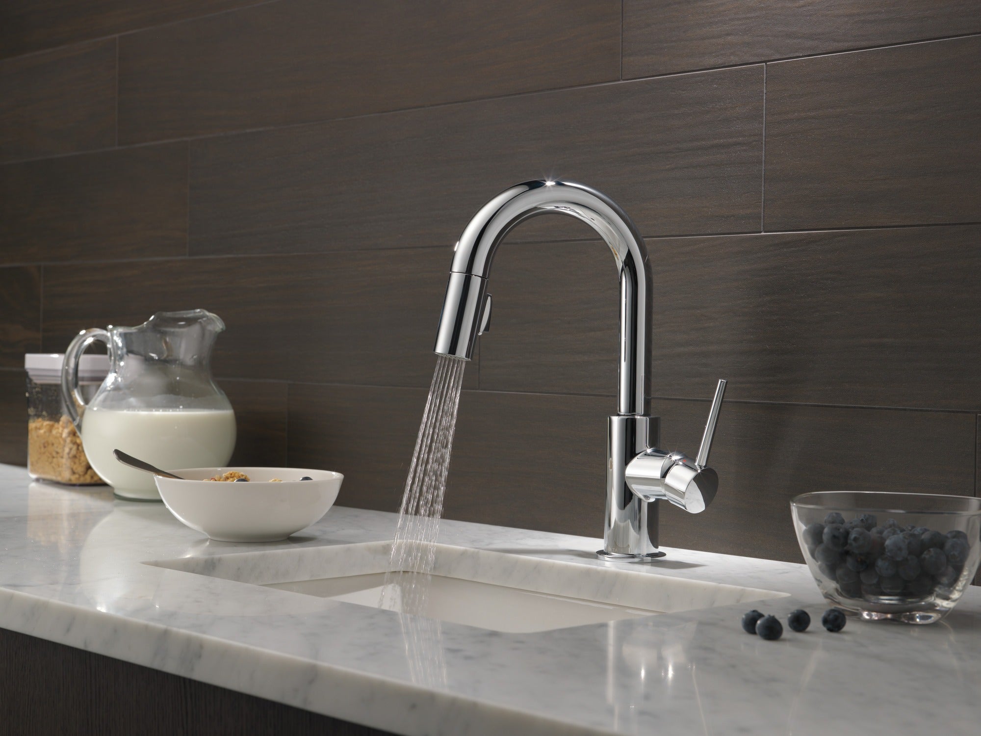 Delta Trinsic® Single Handle Pull-Down Bar/Prep Kitchen Limited Swivel