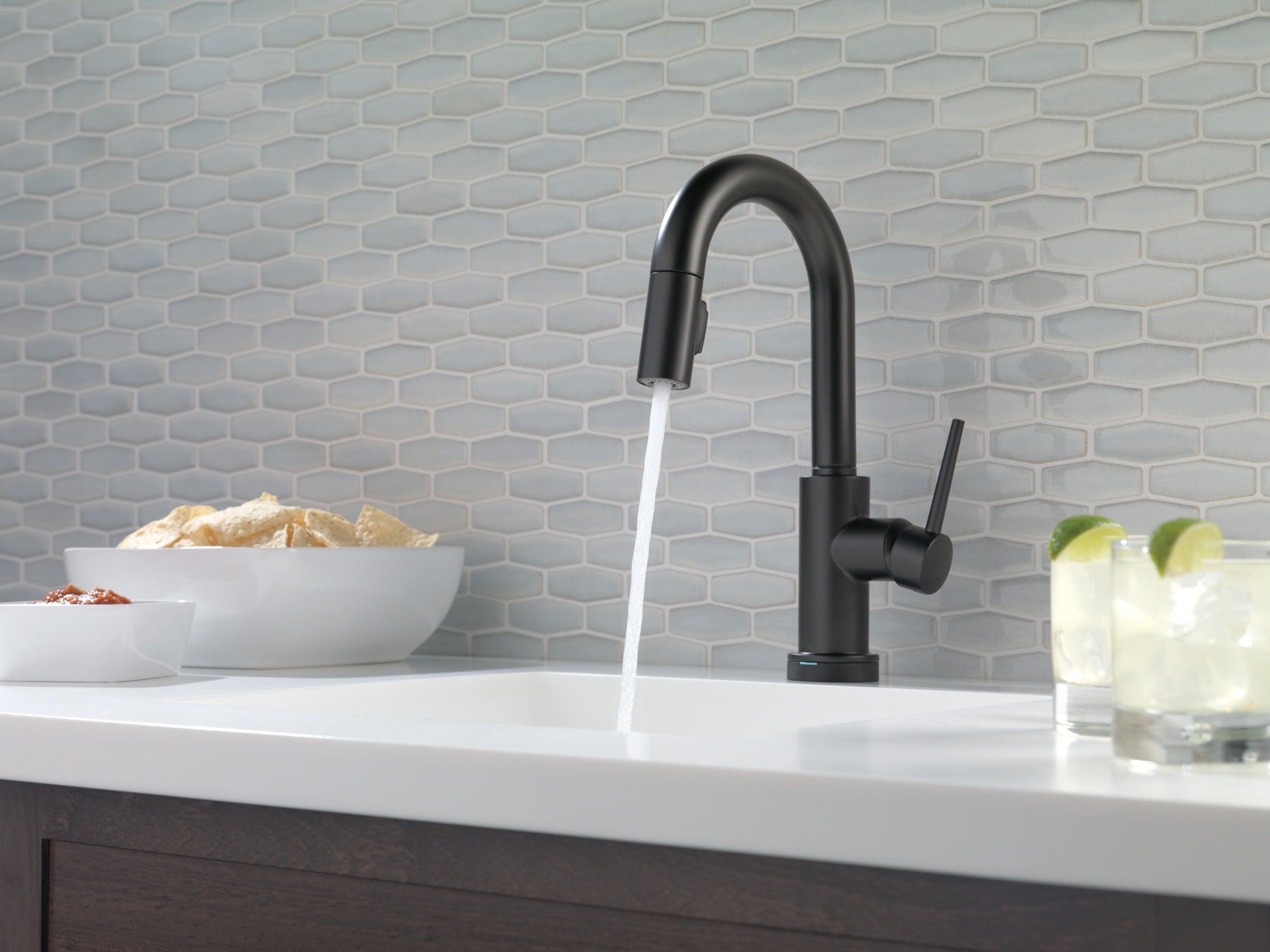 Delta Trinsic® Single Handle Pull-Down Bar / Prep Faucet with Touch<sub>2</sub>O® Technology