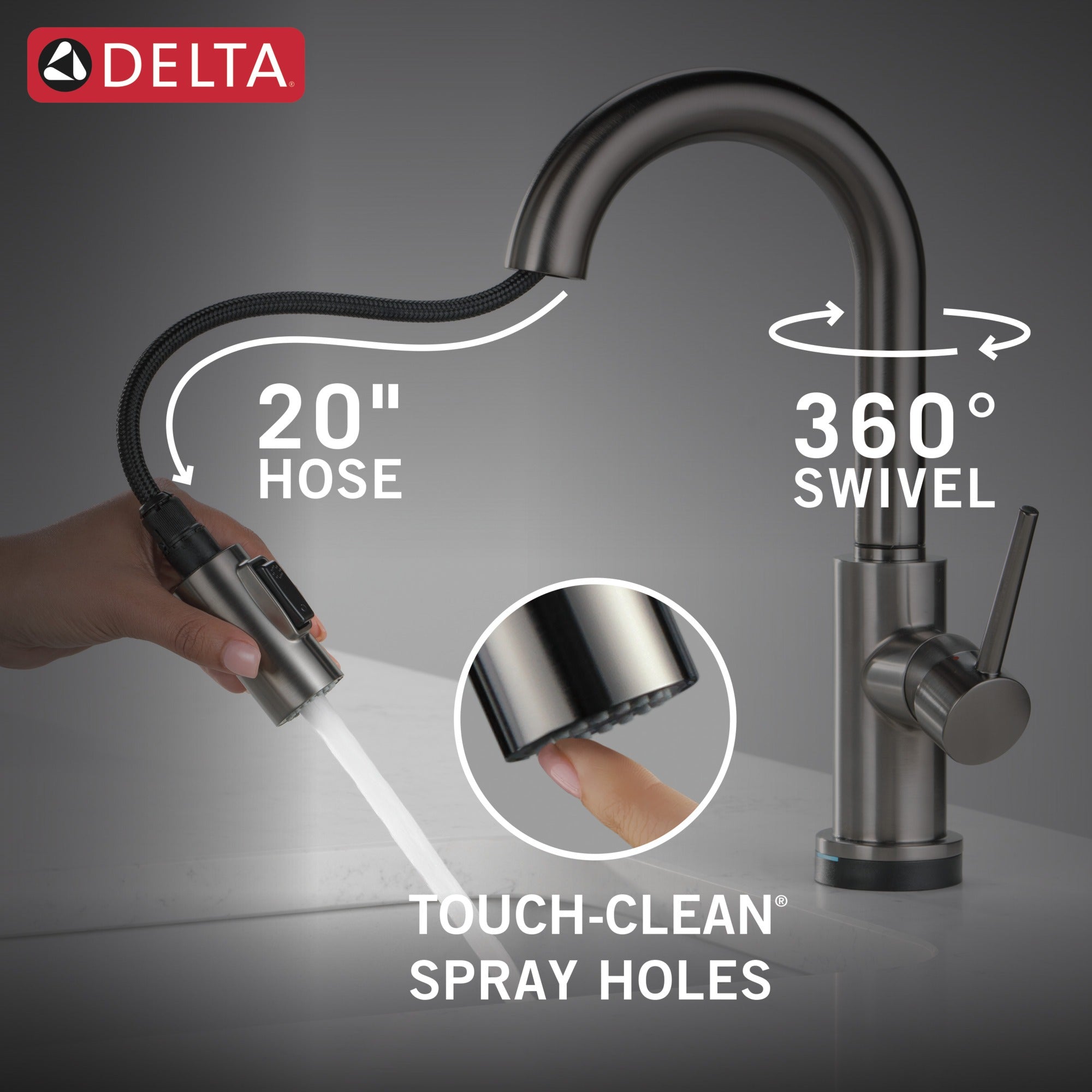 Delta Trinsic® Single Handle Pull-Down Bar/Prep Faucet with Touch