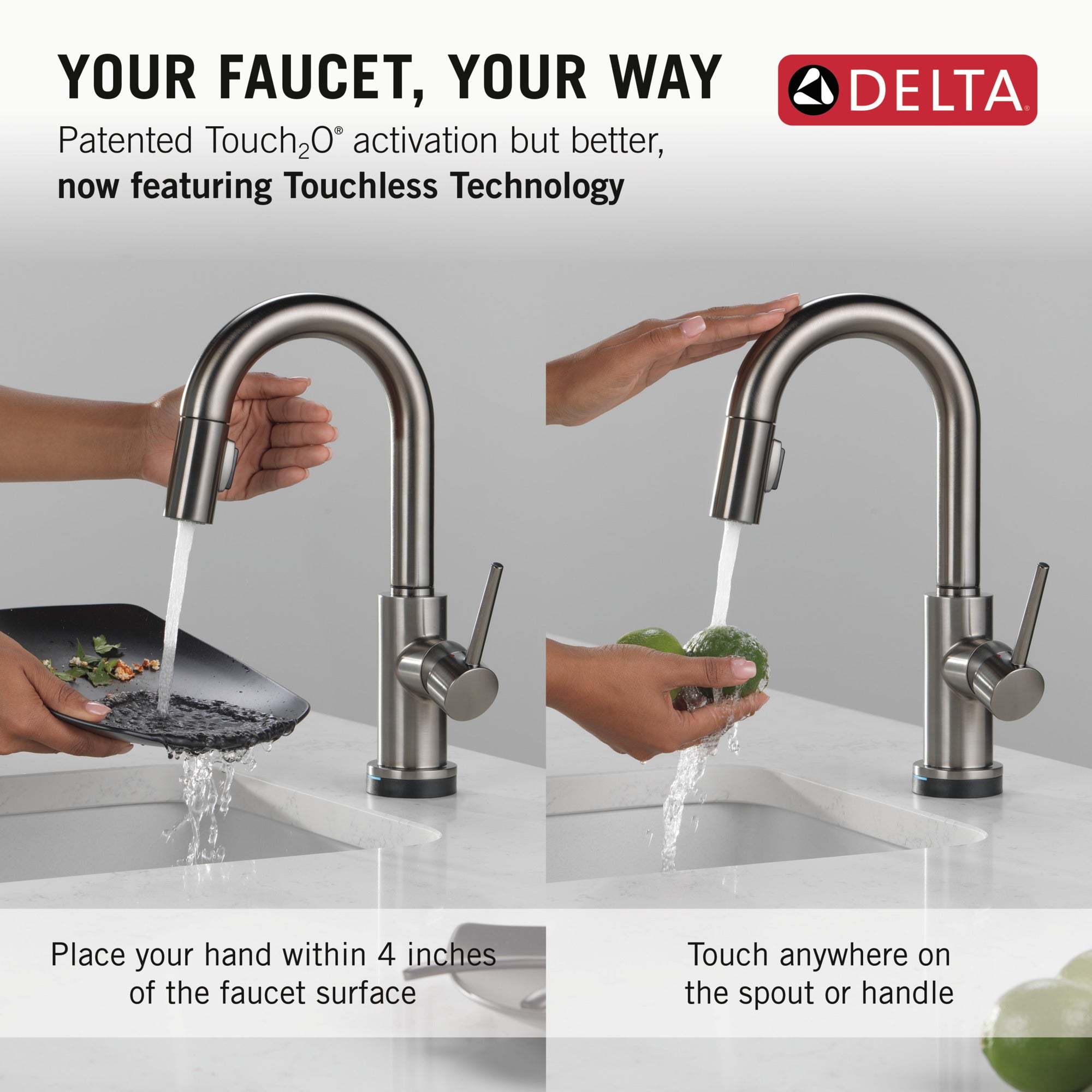 Delta Trinsic® Touch2O® Bar / Prep Faucet with Touchless Technology