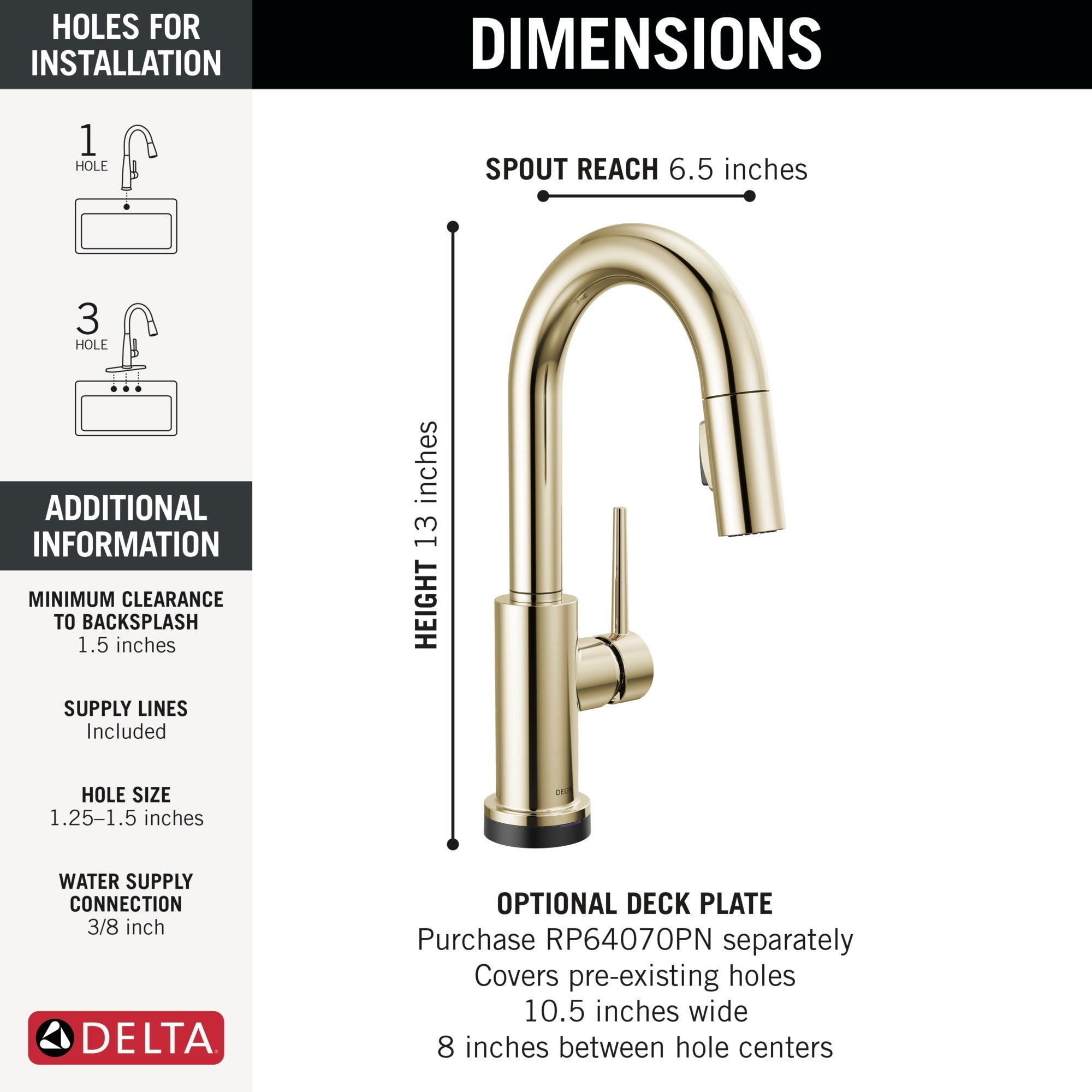 Delta Trinsic® Touch2O® Bar / Prep Faucet with Touchless Technology