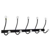 BESLAGSBODEN - Coat and Hat Rack, Five Hooks, Black/White knob