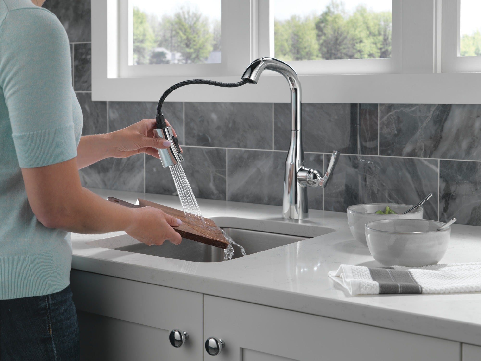 Delta Stryke® Single Handle Pull-Down Bar/Prep Faucet
