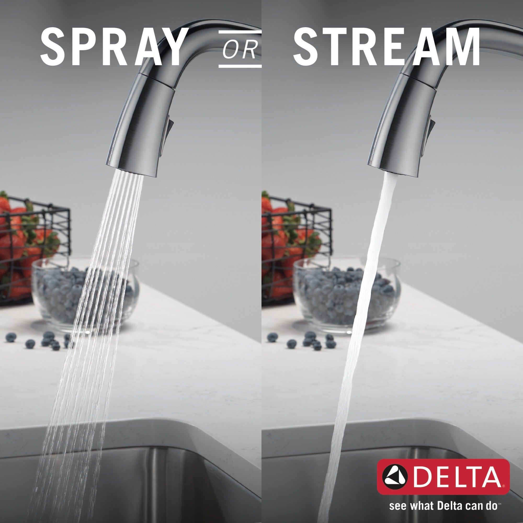 Delta Stryke® Single Handle Pull-Down Bar/Prep Faucet with Touch<sub>2</sub>O® Technology