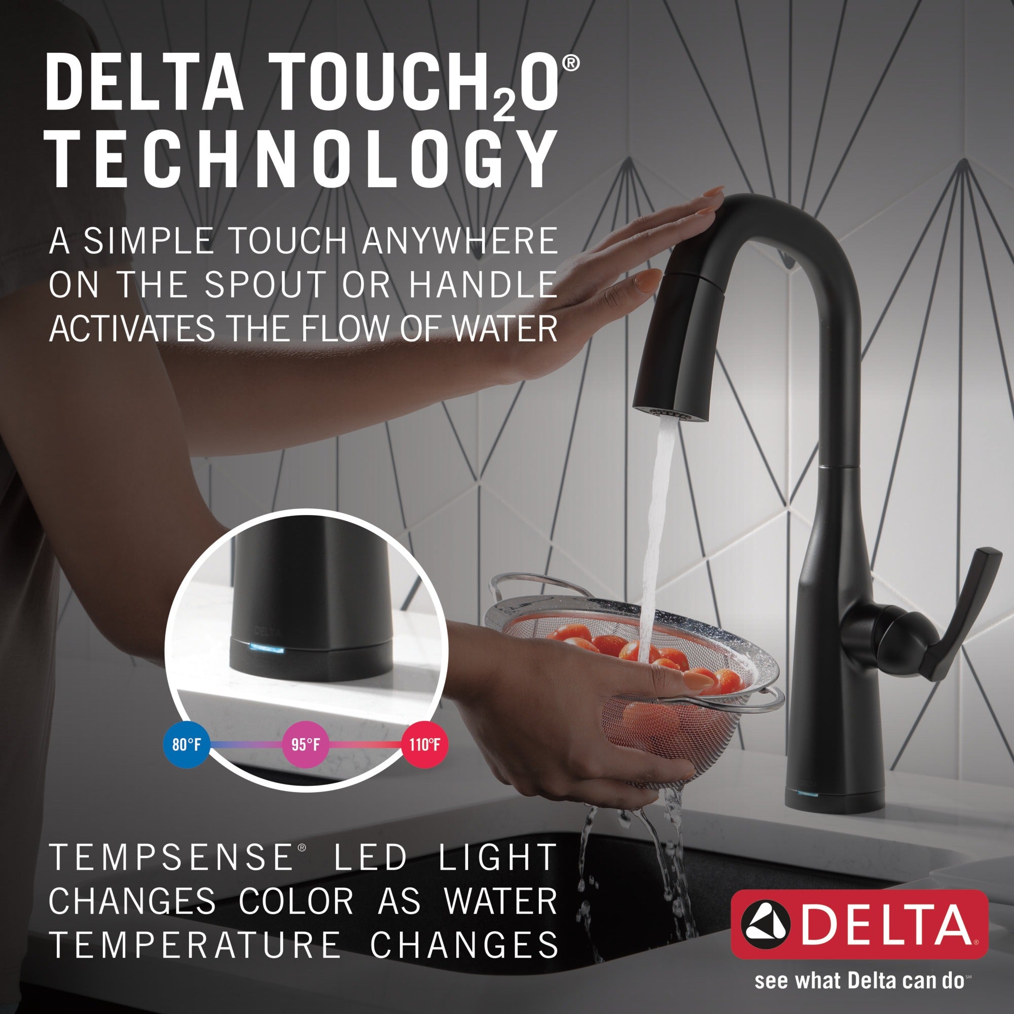 Delta Stryke® Single Handle Pull-Down Bar/Prep Faucet with Touch<sub>2</sub>O® Technology
