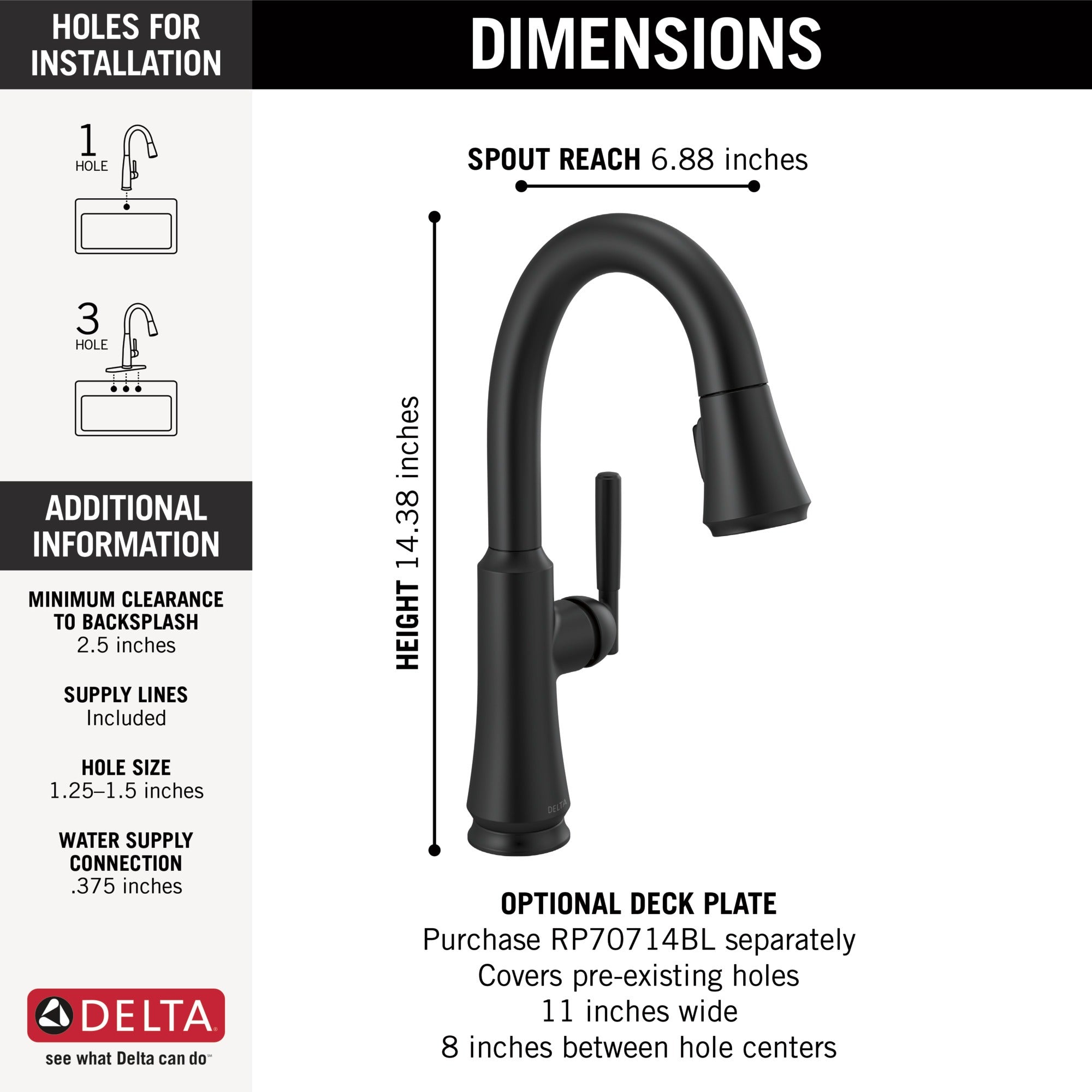 Delta Coranto® Single Handle Pull-Down Bar/Prep Faucet