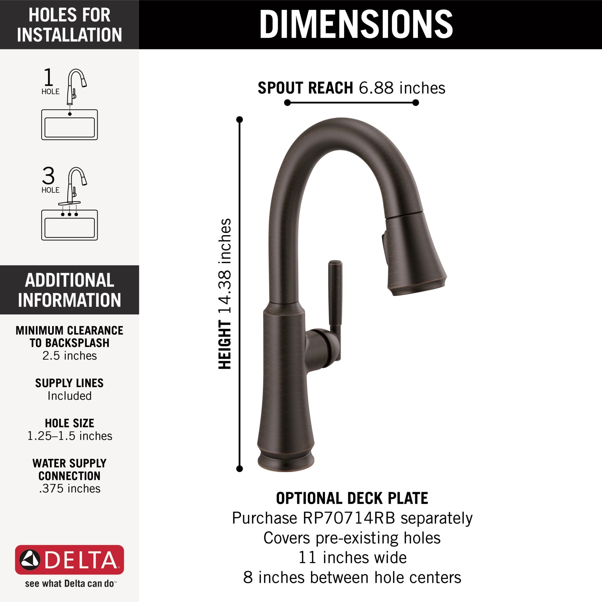 Delta Coranto® Single Handle Pull-Down Bar/Prep Faucet