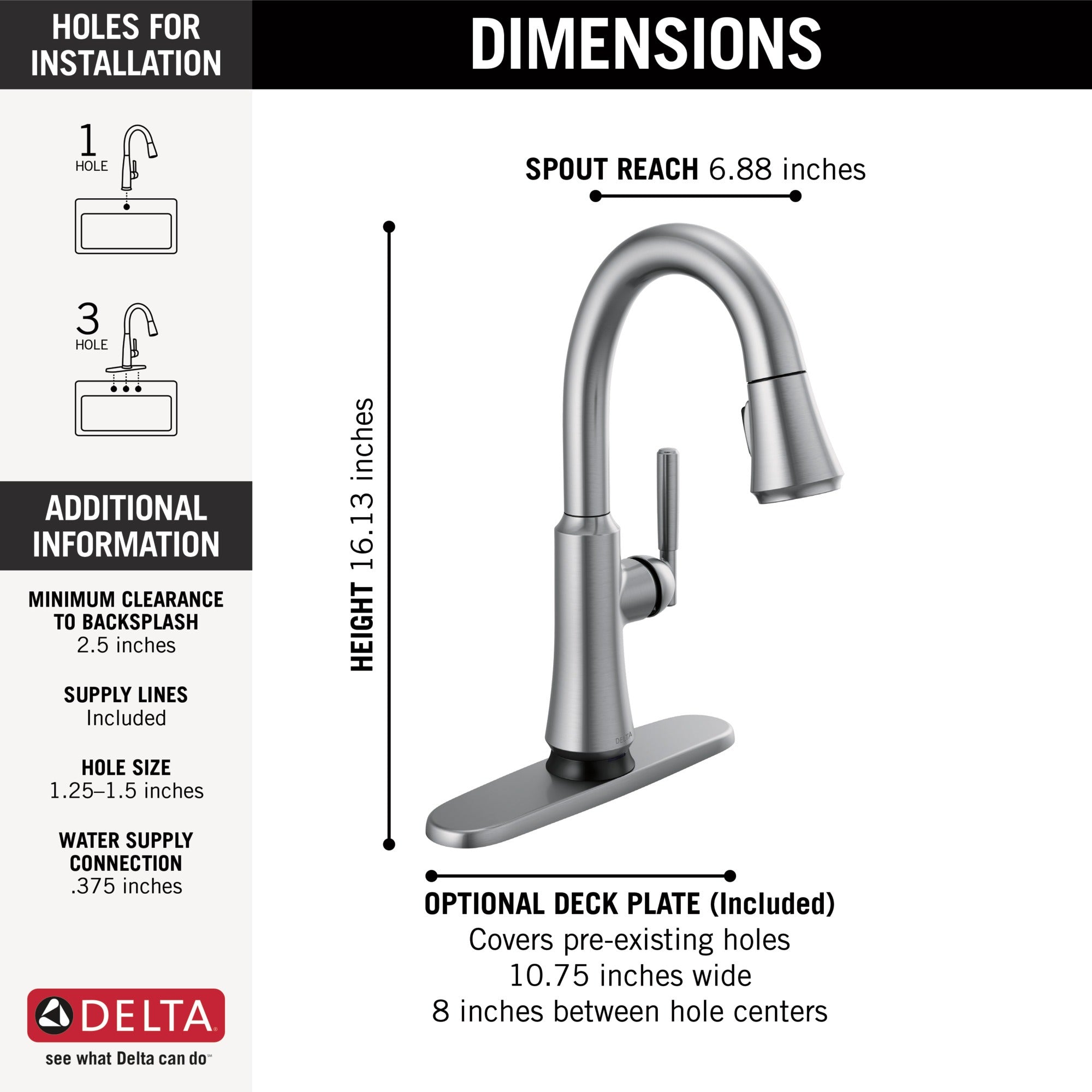 Delta Coranto® Single Handle Pull-Down Bar/Prep Faucet with Touch<sub>2</sub>O® Technology