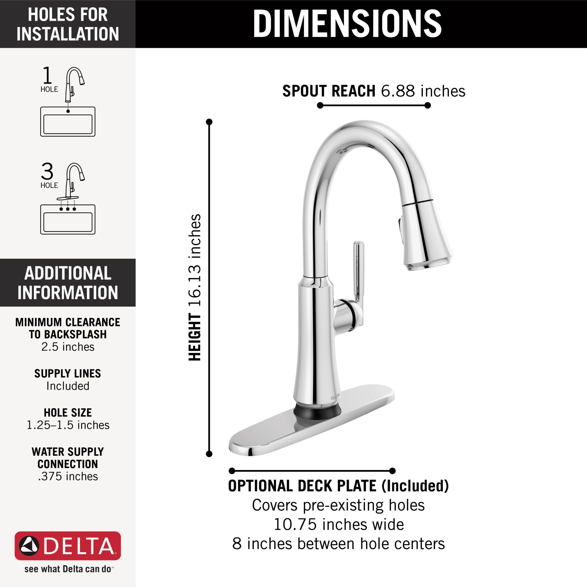 Delta Coranto® Single Handle Pull-Down Bar/Prep Faucet with Touch<sub>2</sub>O® Technology