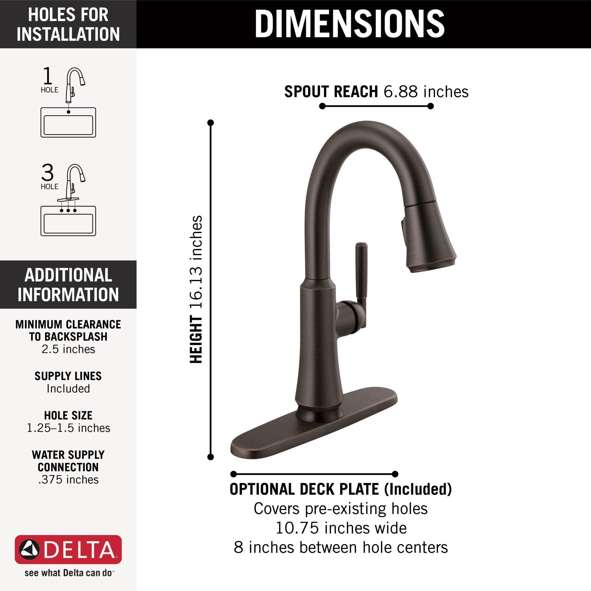 Delta Coranto® Single Handle Pull-Down Bar/Prep Faucet with Touch<sub>2</sub>O® Technology