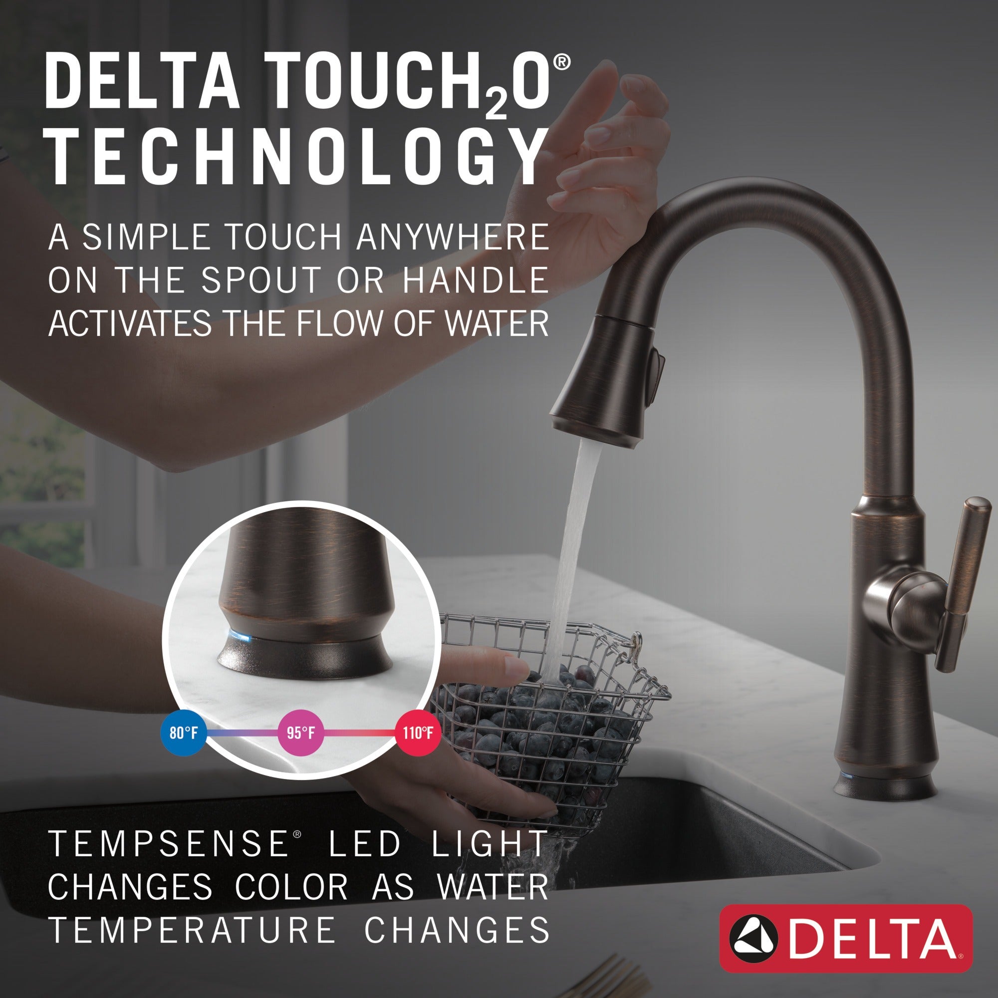 Delta Coranto® Single Handle Pull-Down Bar/Prep Faucet with Touch<sub>2</sub>O® Technology