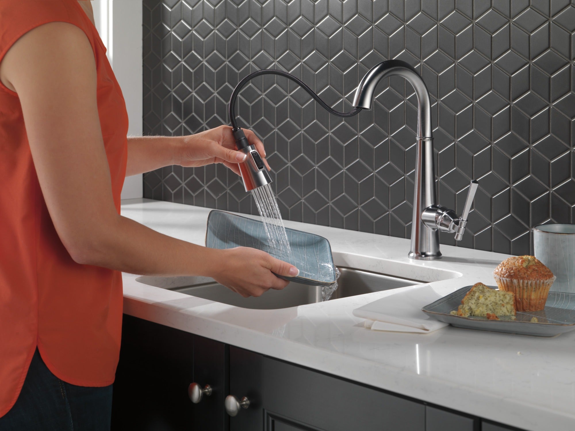 Delta Emmeline® Single Handle Pull-Down Bar / Prep Faucet