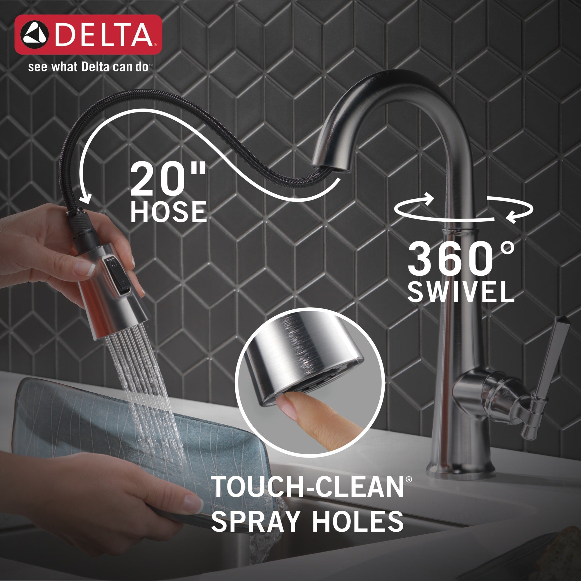 Delta Emmeline® Single Handle Pull-Down Bar / Prep Faucet