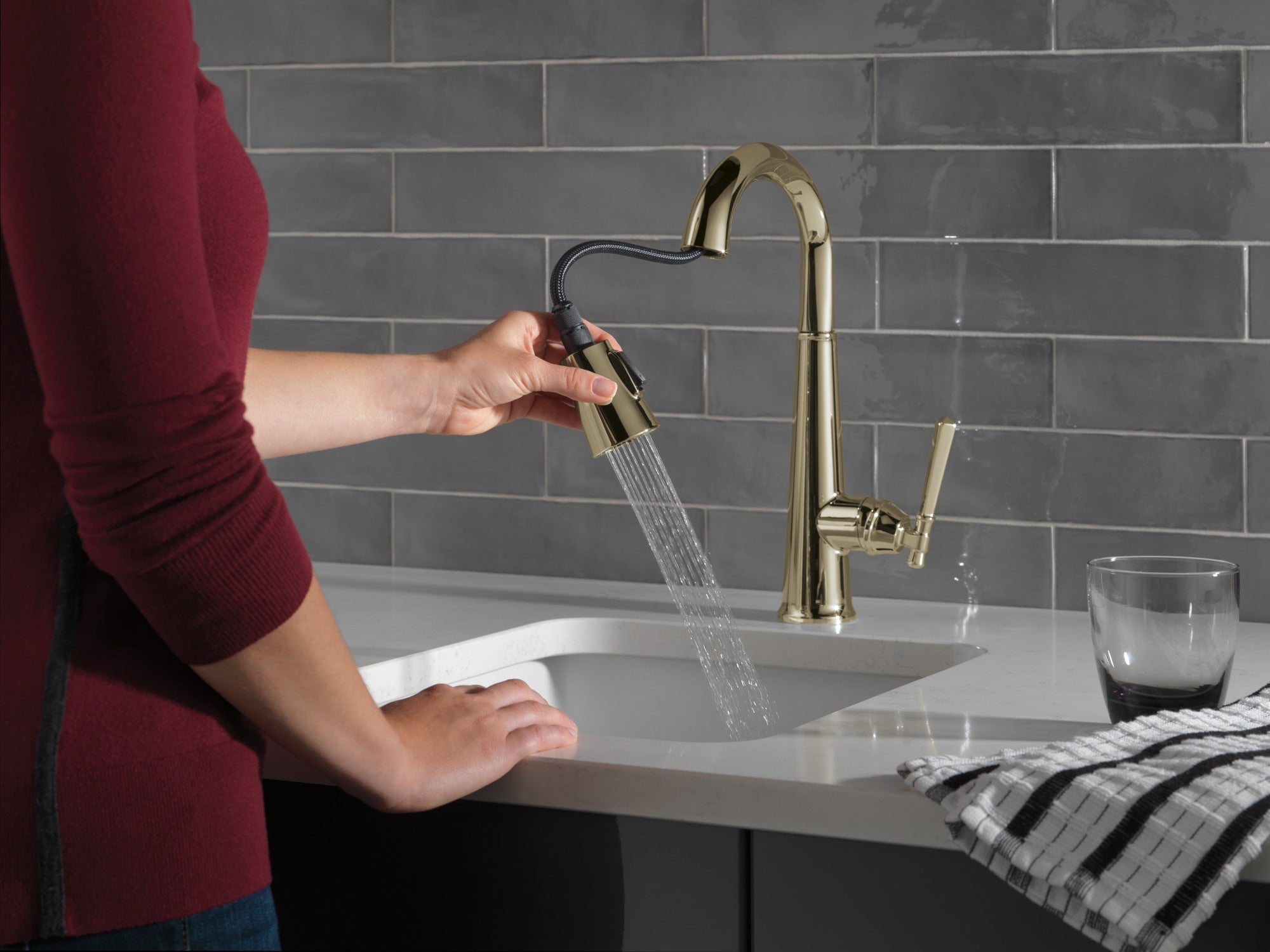 Delta Emmeline® Single Handle Pull-Down Bar / Prep Faucet
