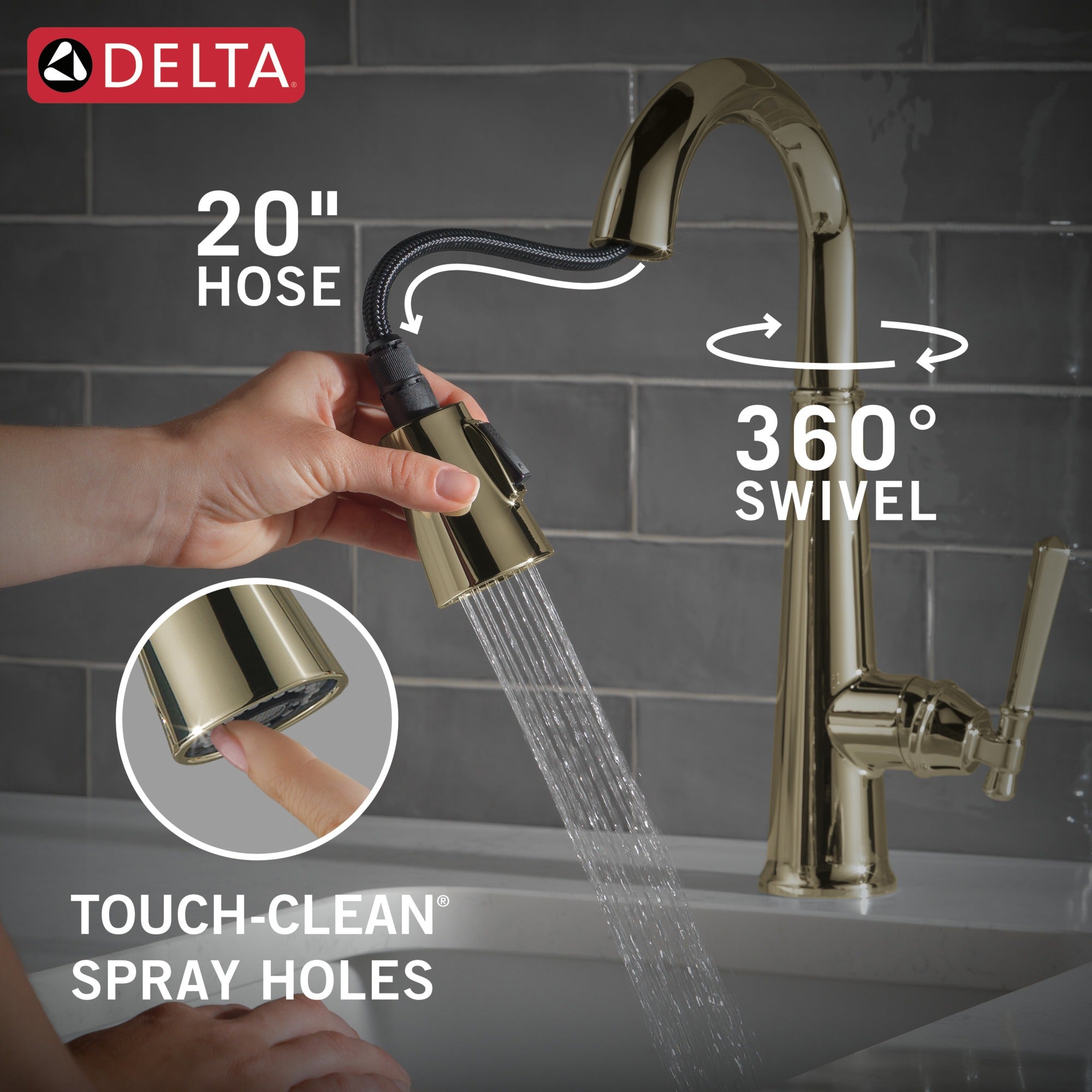 Delta Emmeline® Single Handle Pull-Down Bar / Prep Faucet