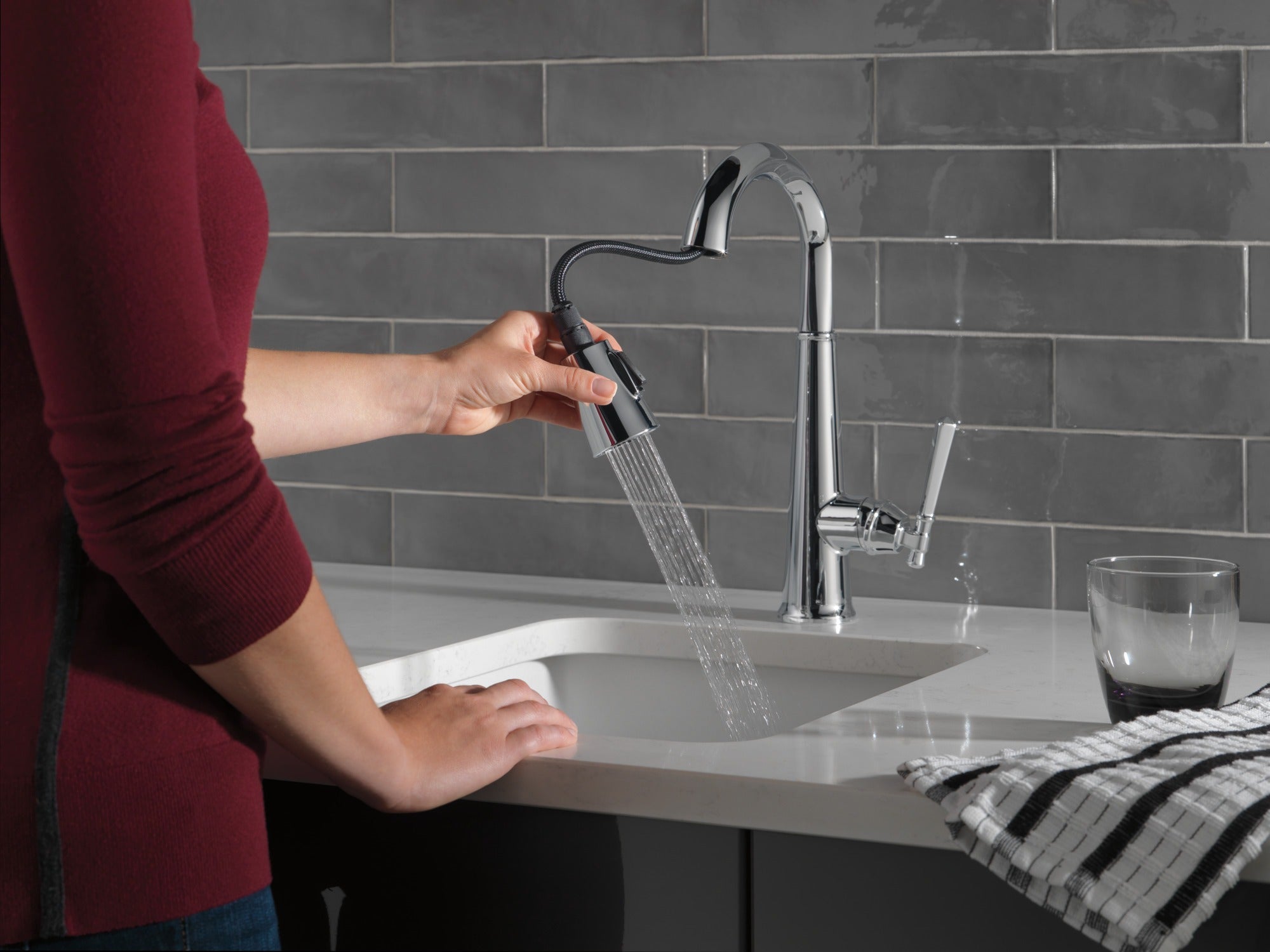 Delta Emmeline® Single Handle Pull-Down Bar / Prep Faucet