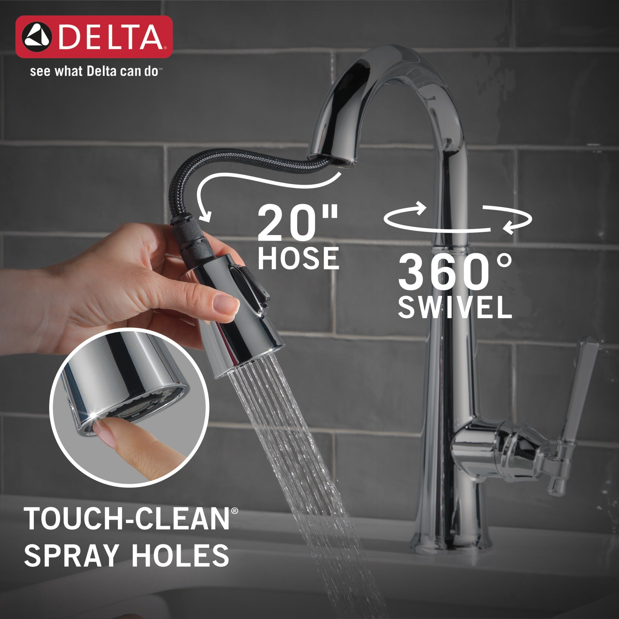 Delta Emmeline® Single Handle Pull-Down Bar / Prep Faucet