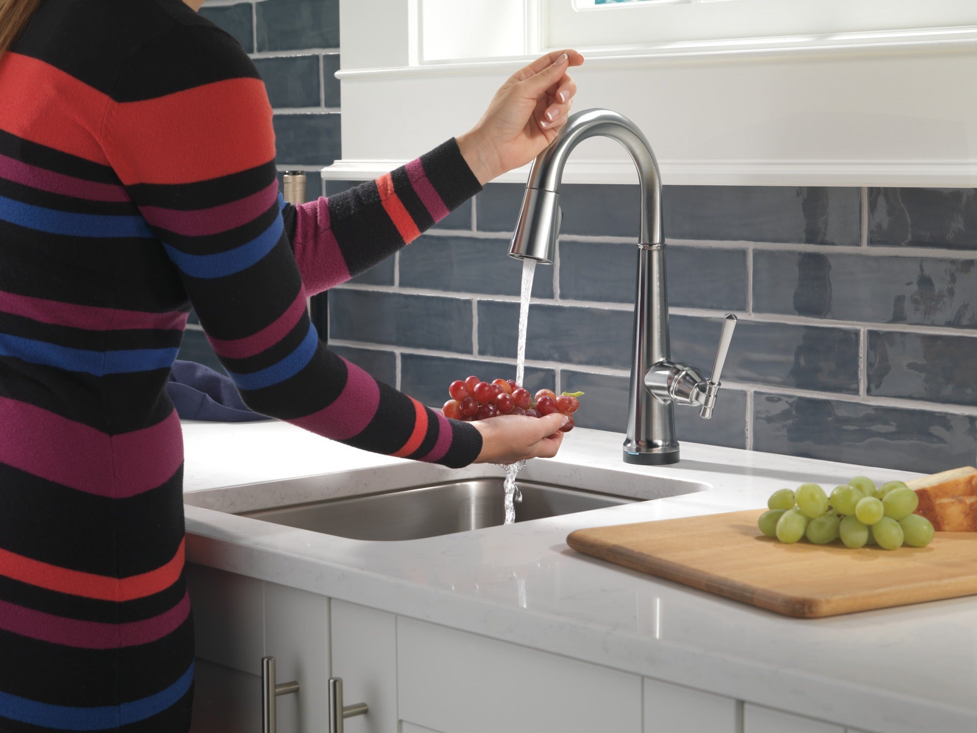 Delta Emmeline® Single Handle Pull-Down Bar/Prep Faucet with Touch<sub>2</sub>O® Technology