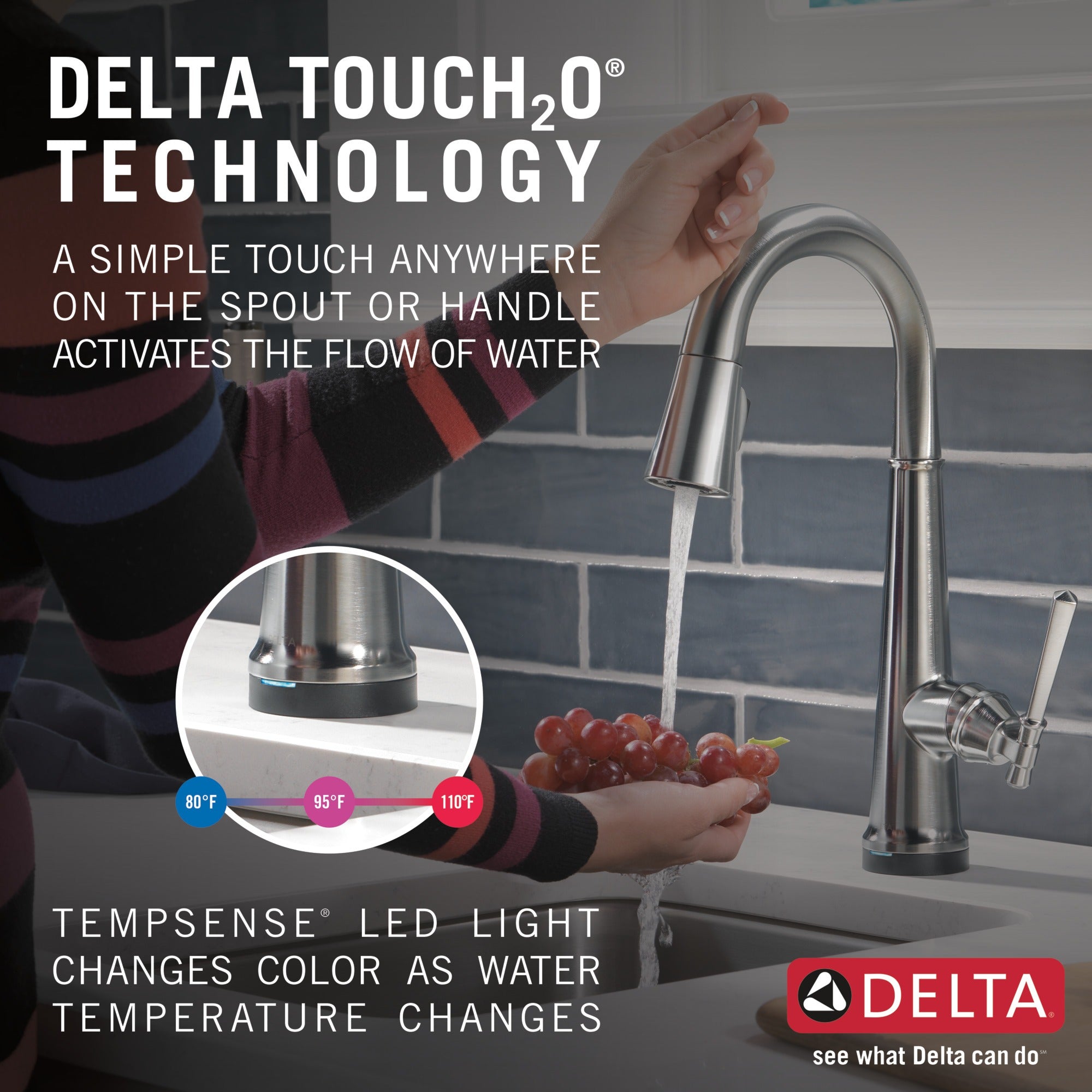 Delta Emmeline® Single Handle Pull-Down Bar/Prep Faucet with Touch<sub>2</sub>O® Technology