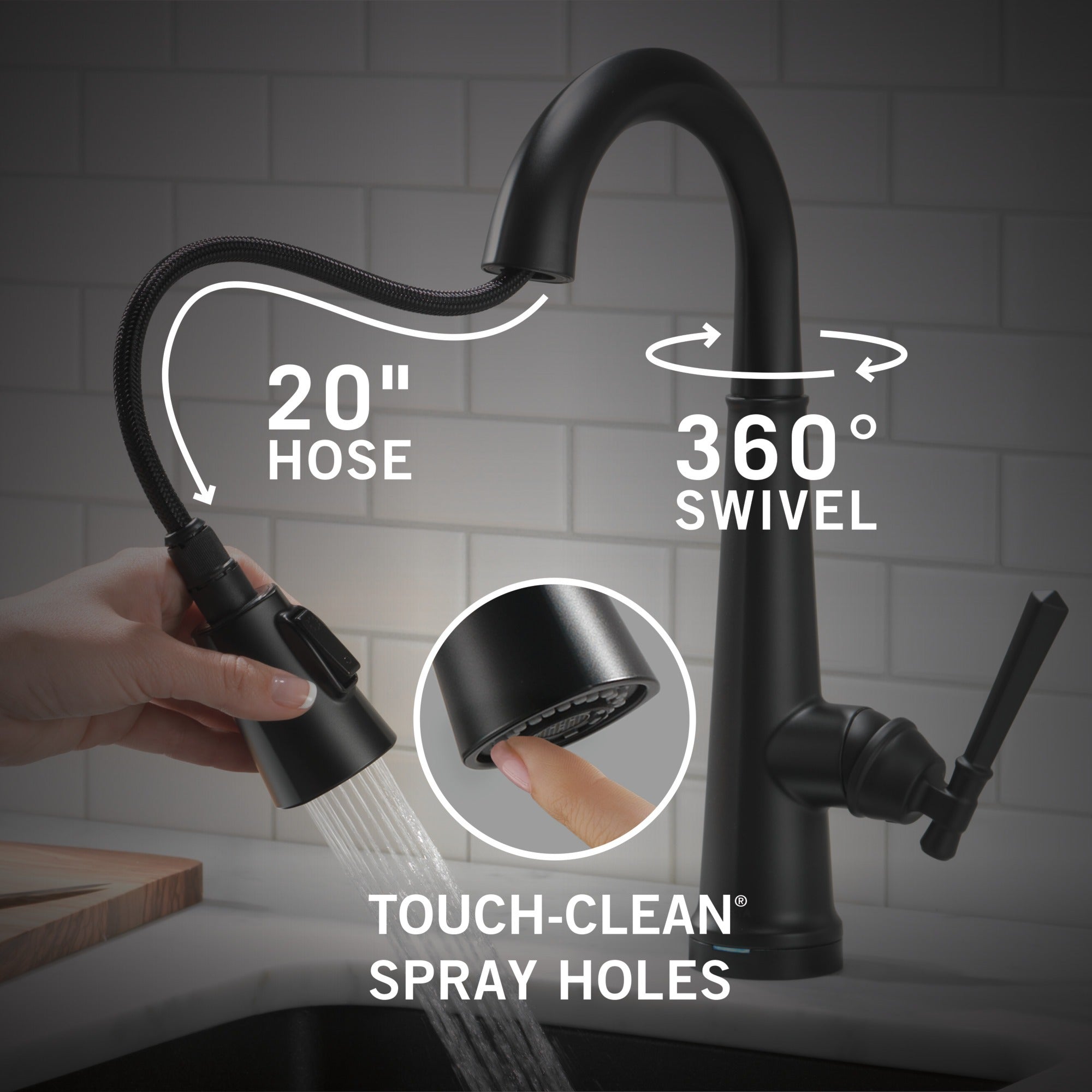 Delta Emmeline® Single Handle Pull-Down Bar/Prep Faucet with Touch<sub>2</sub>O® Technology