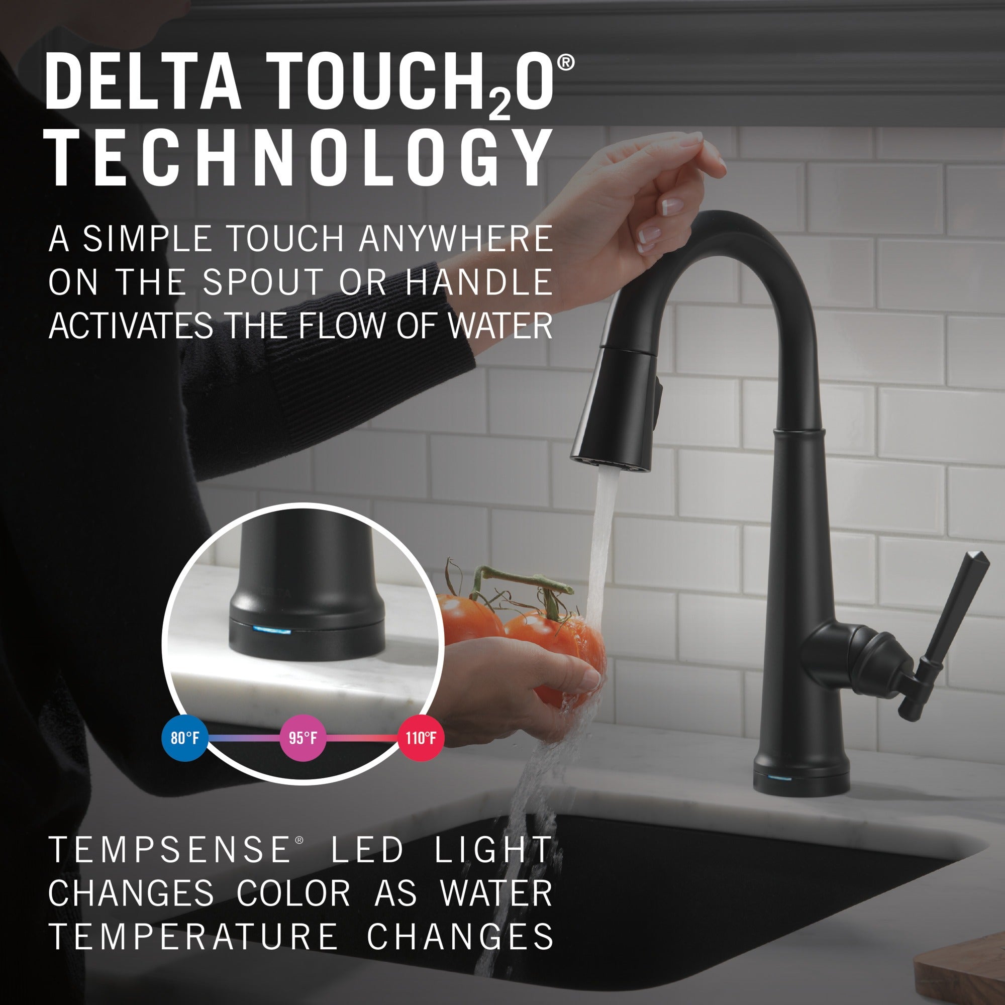Delta Emmeline® Single Handle Pull-Down Bar/Prep Faucet with Touch<sub>2</sub>O® Technology