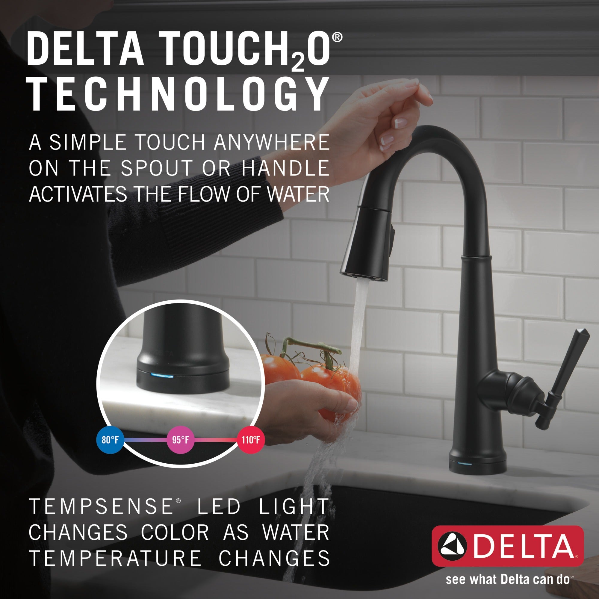 Delta Emmeline® Single Handle Pull-Down Bar/Prep Faucet with Touch<sub>2</sub>O® Technology