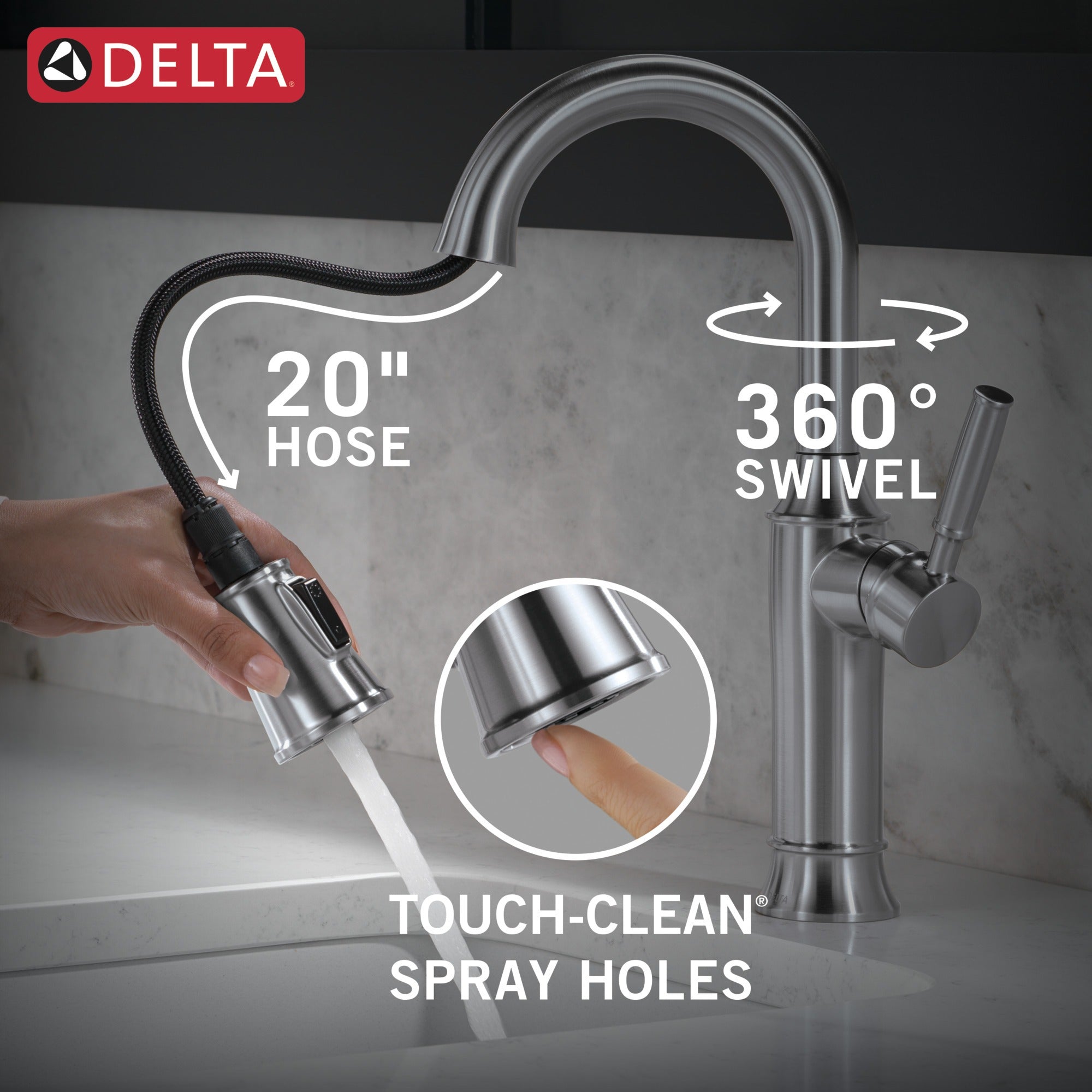 Delta Renaldi™ Single Handle Pull-Down Bar / Prep Faucet