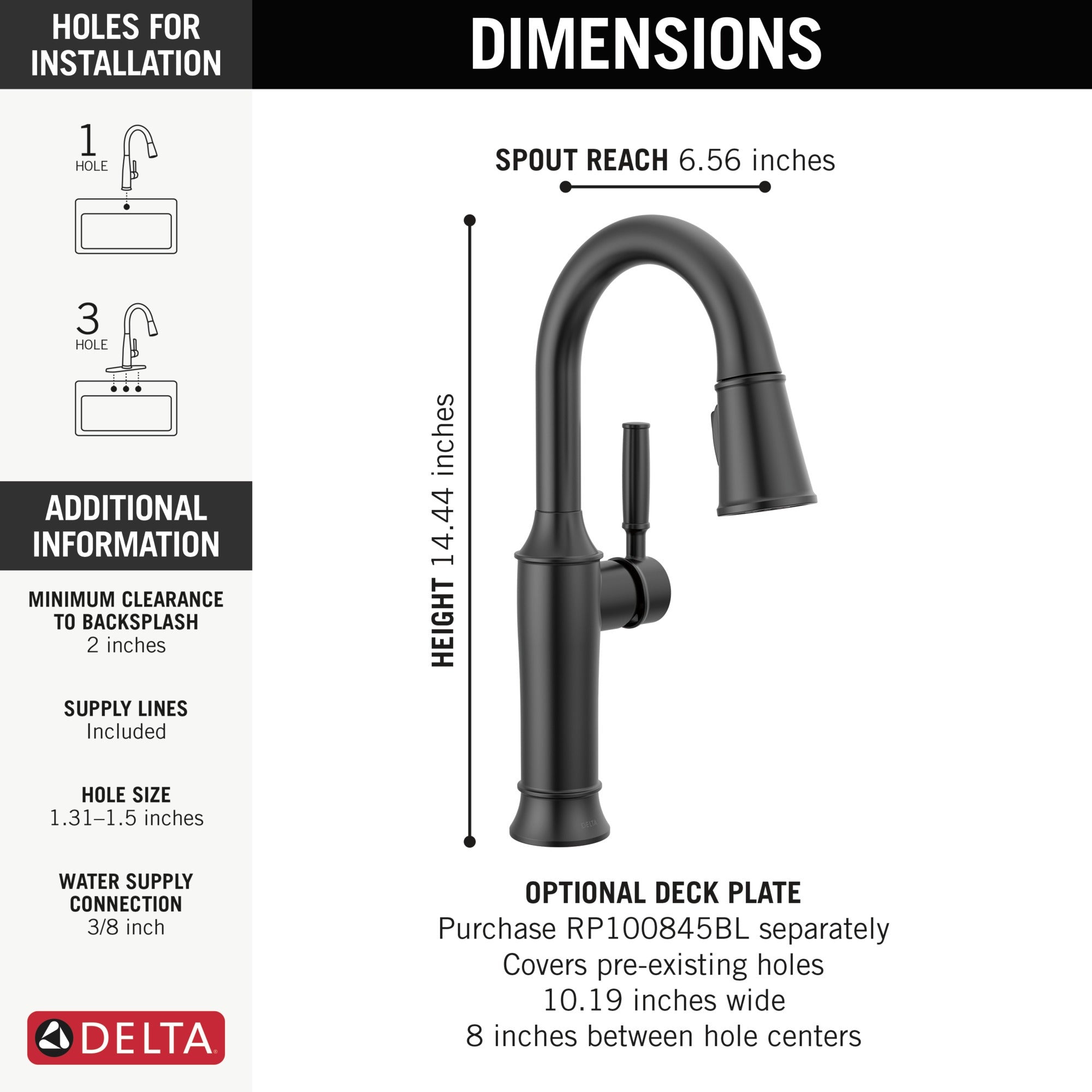Delta Renaldi™ Single Handle Pull-Down Bar / Prep Faucet