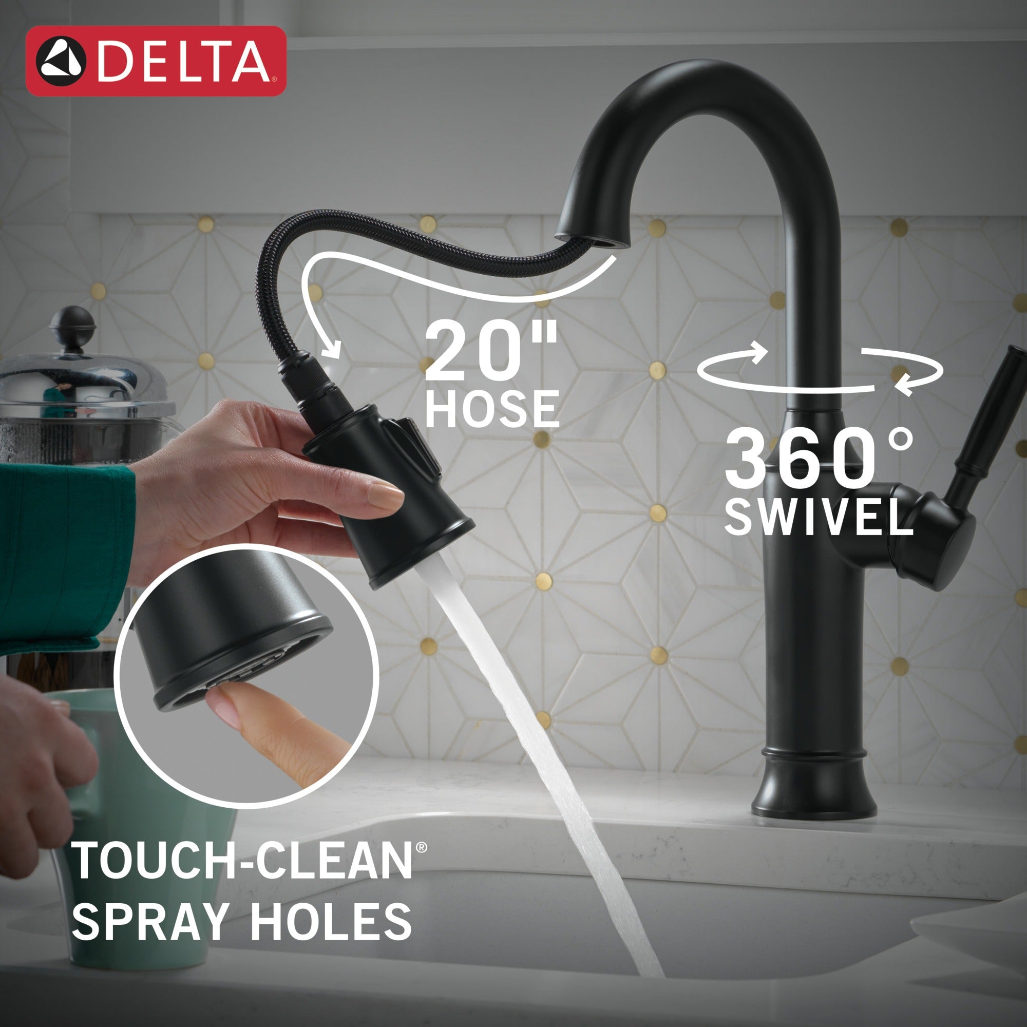 Delta Renaldi™ Single Handle Pull-Down Bar / Prep Faucet
