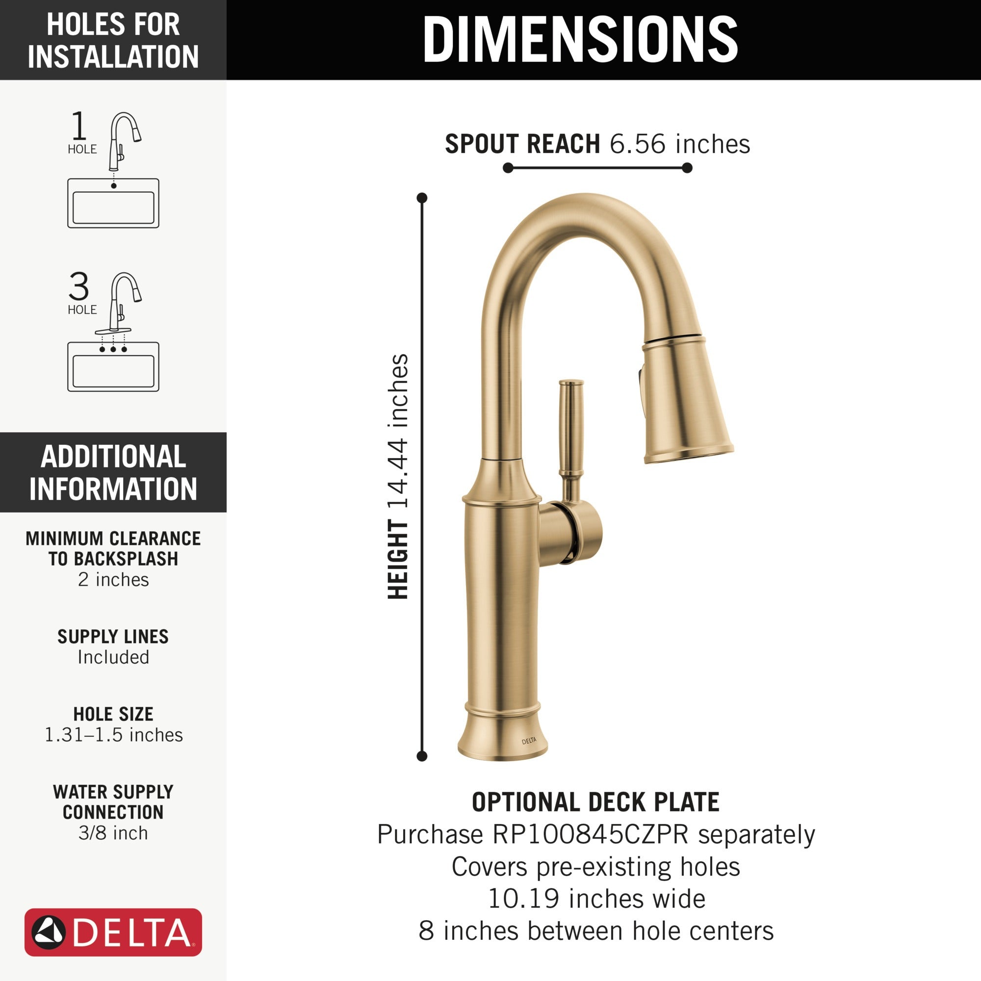 Delta Renaldi™ Single Handle Pull-Down Bar / Prep Faucet