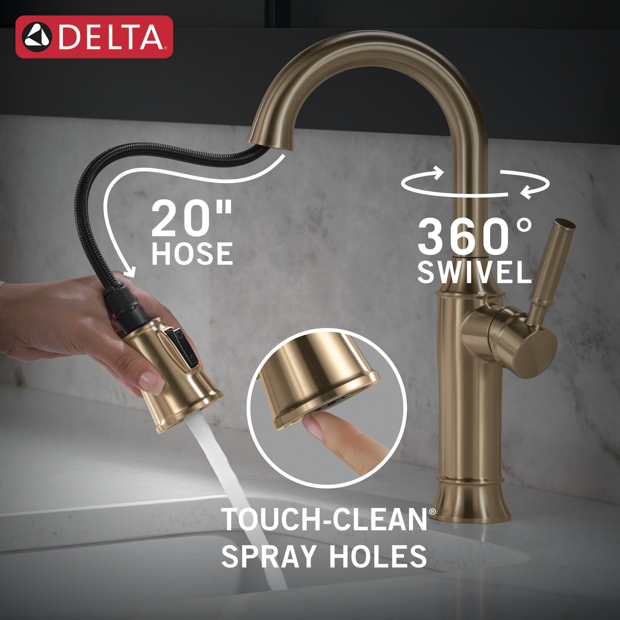 Delta Renaldi™ Single Handle Pull-Down Bar / Prep Faucet