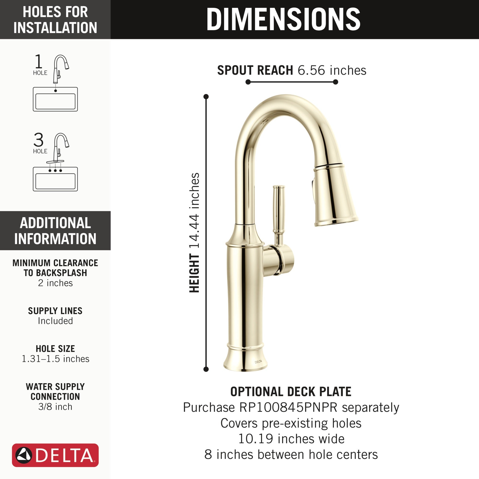 Delta Renaldi™ Single Handle Pull-Down Bar / Prep Faucet