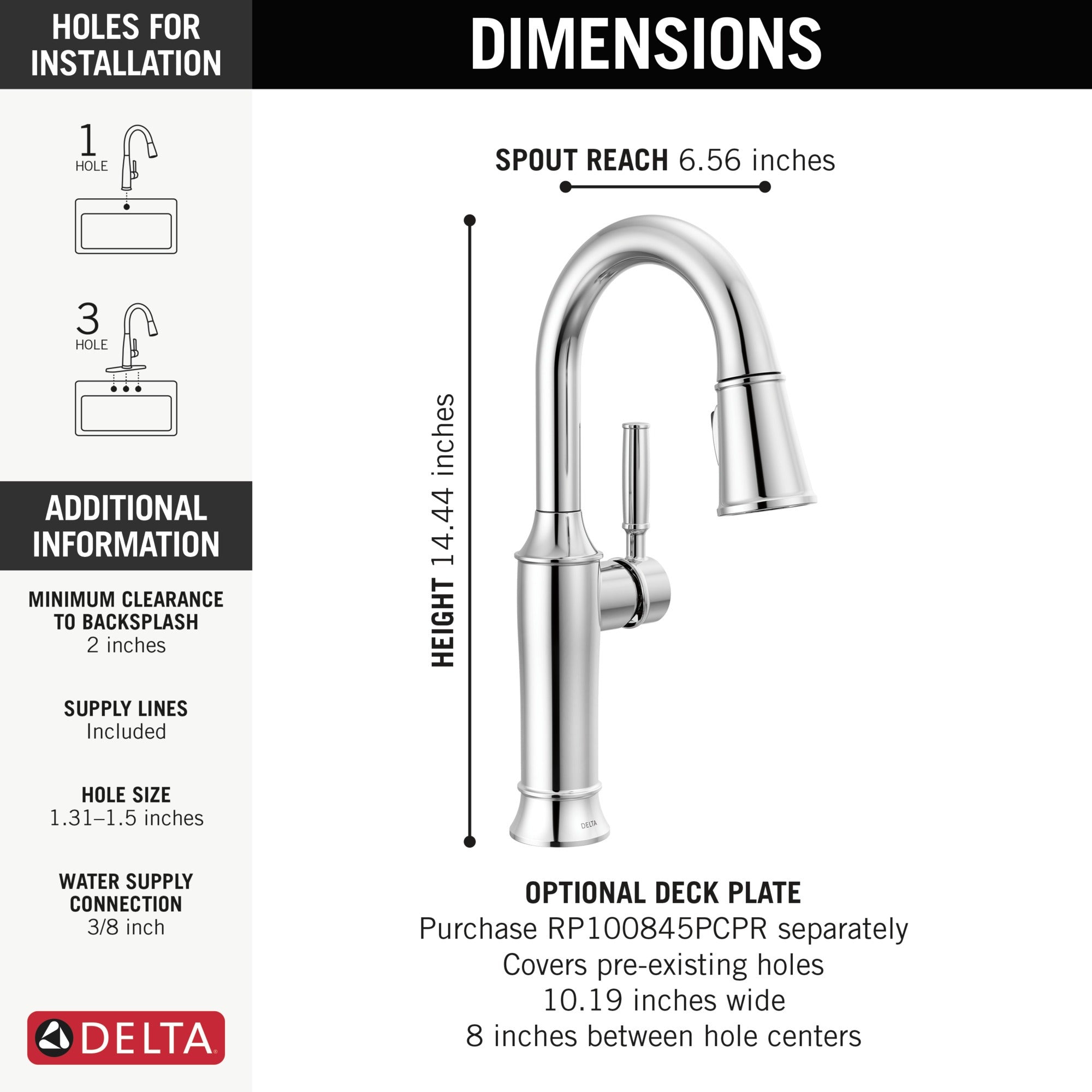 Delta Renaldi™ Single Handle Pull-Down Bar / Prep Faucet