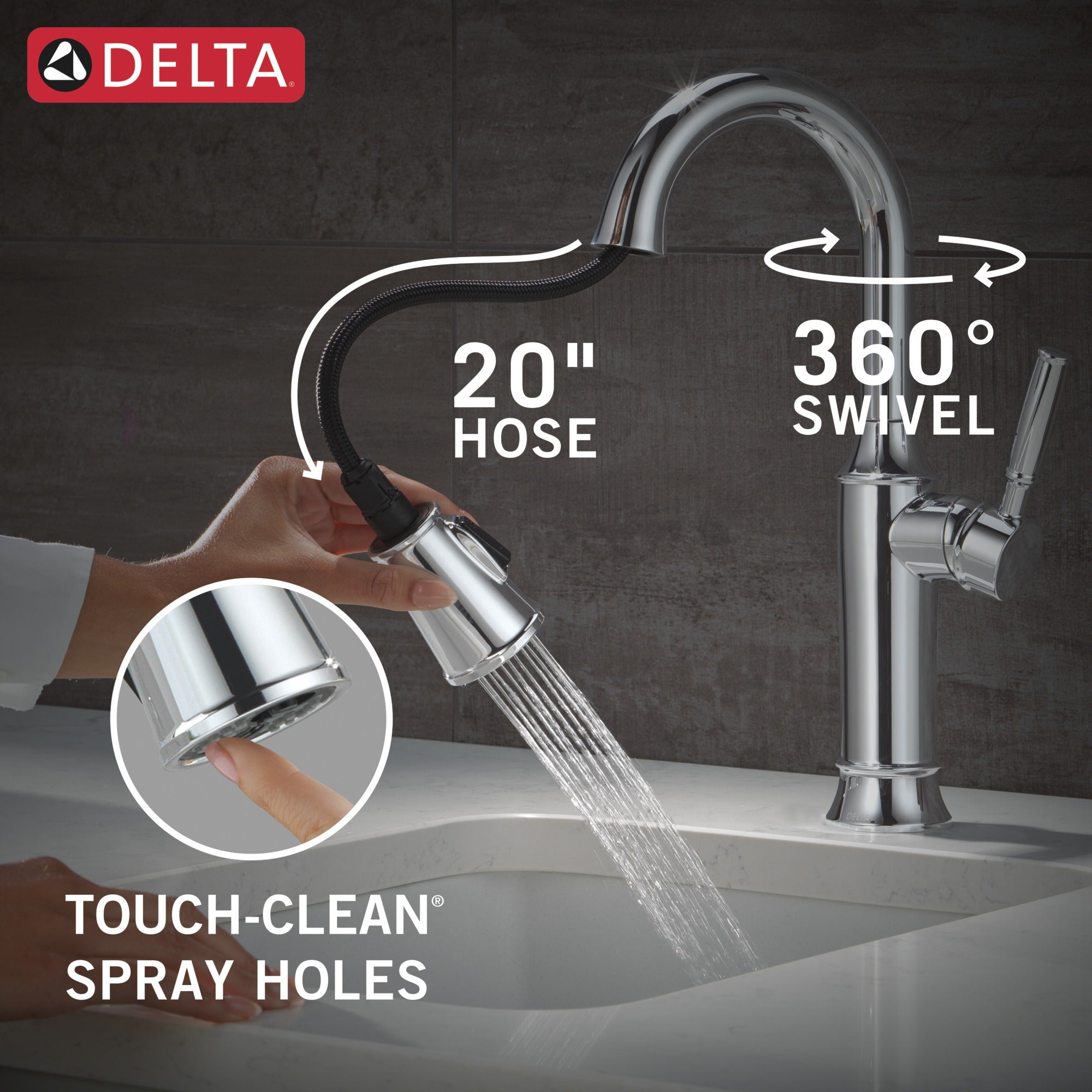 Delta Renaldi™ Single Handle Pull-Down Bar / Prep Faucet