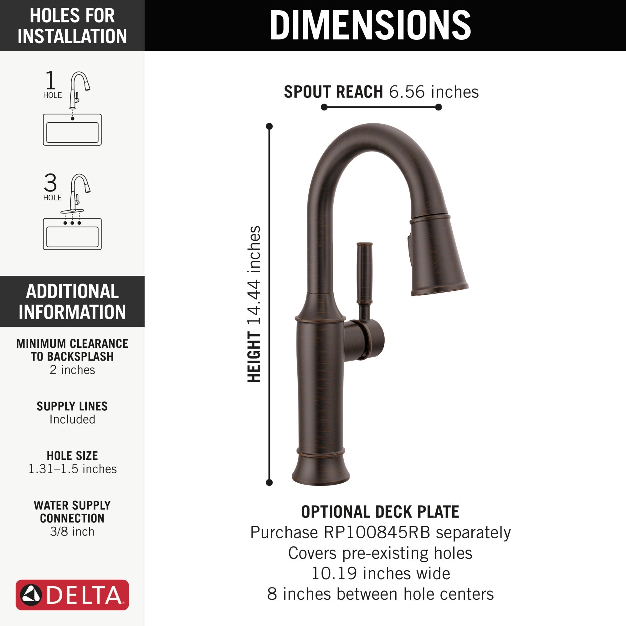 Delta Renaldi™ Single Handle Pull-Down Bar / Prep Faucet