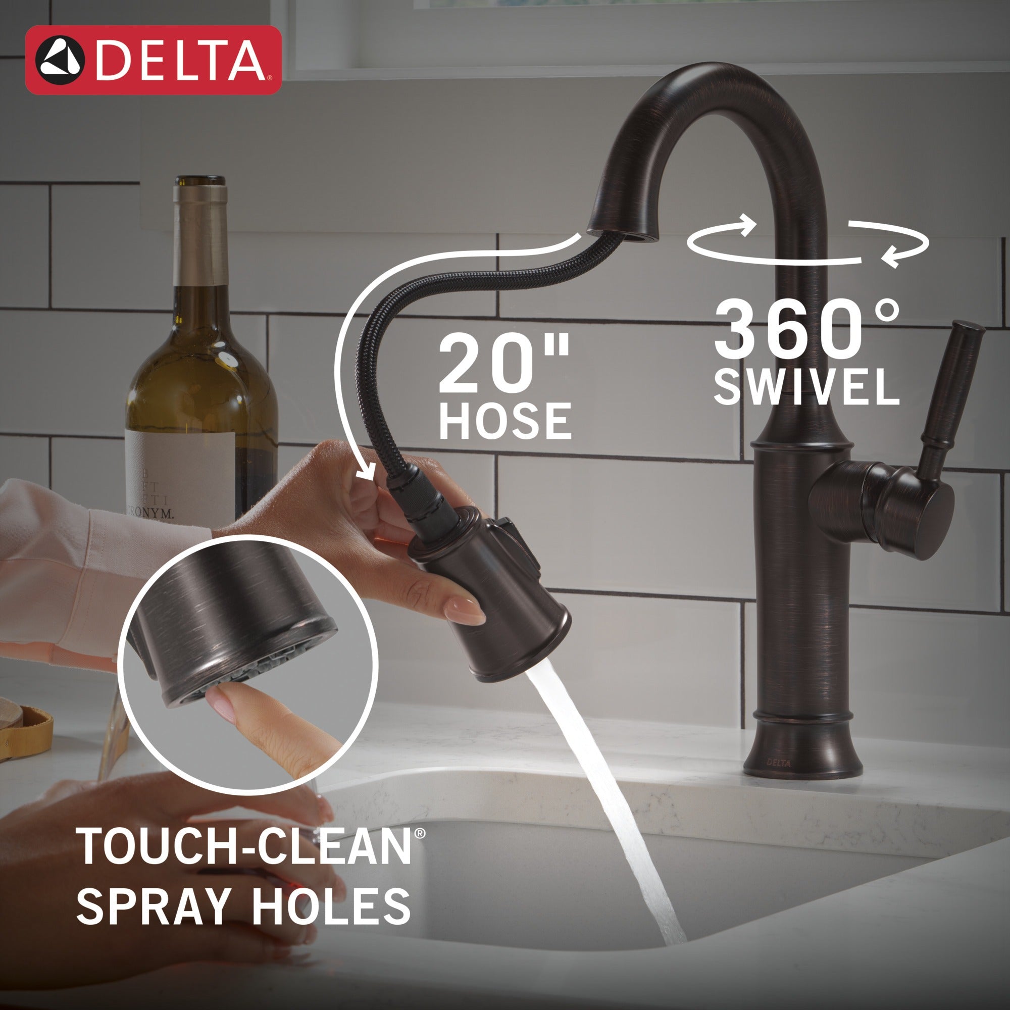 Delta Renaldi™ Single Handle Pull-Down Bar / Prep Faucet